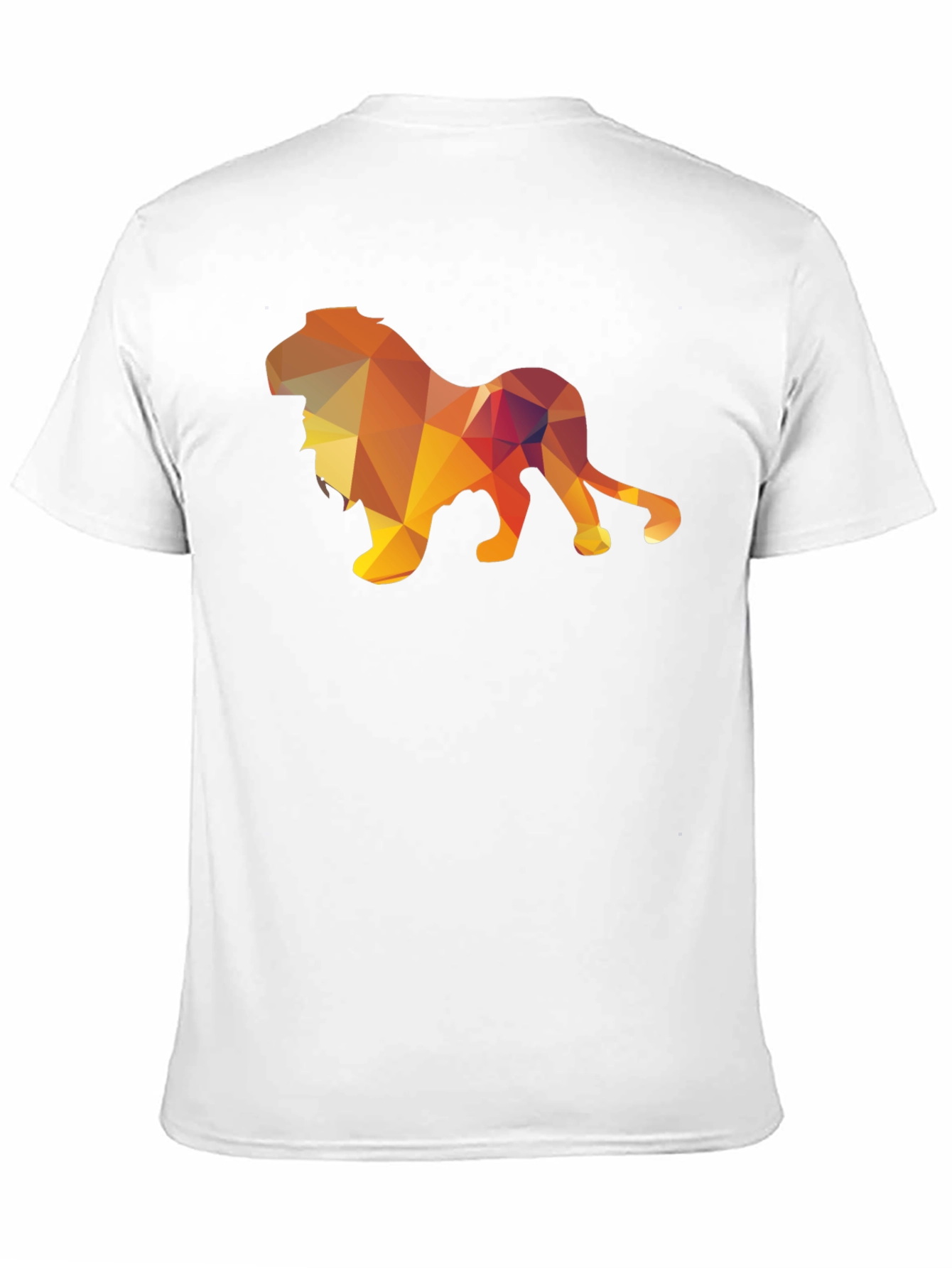 Geometric Lion Graphic Tee - Stylish Mens Black T-Shirt