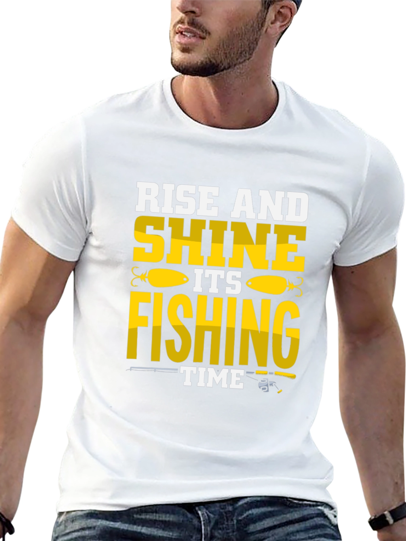 Rise and Shine Fishing Time Graphic T-Shirt