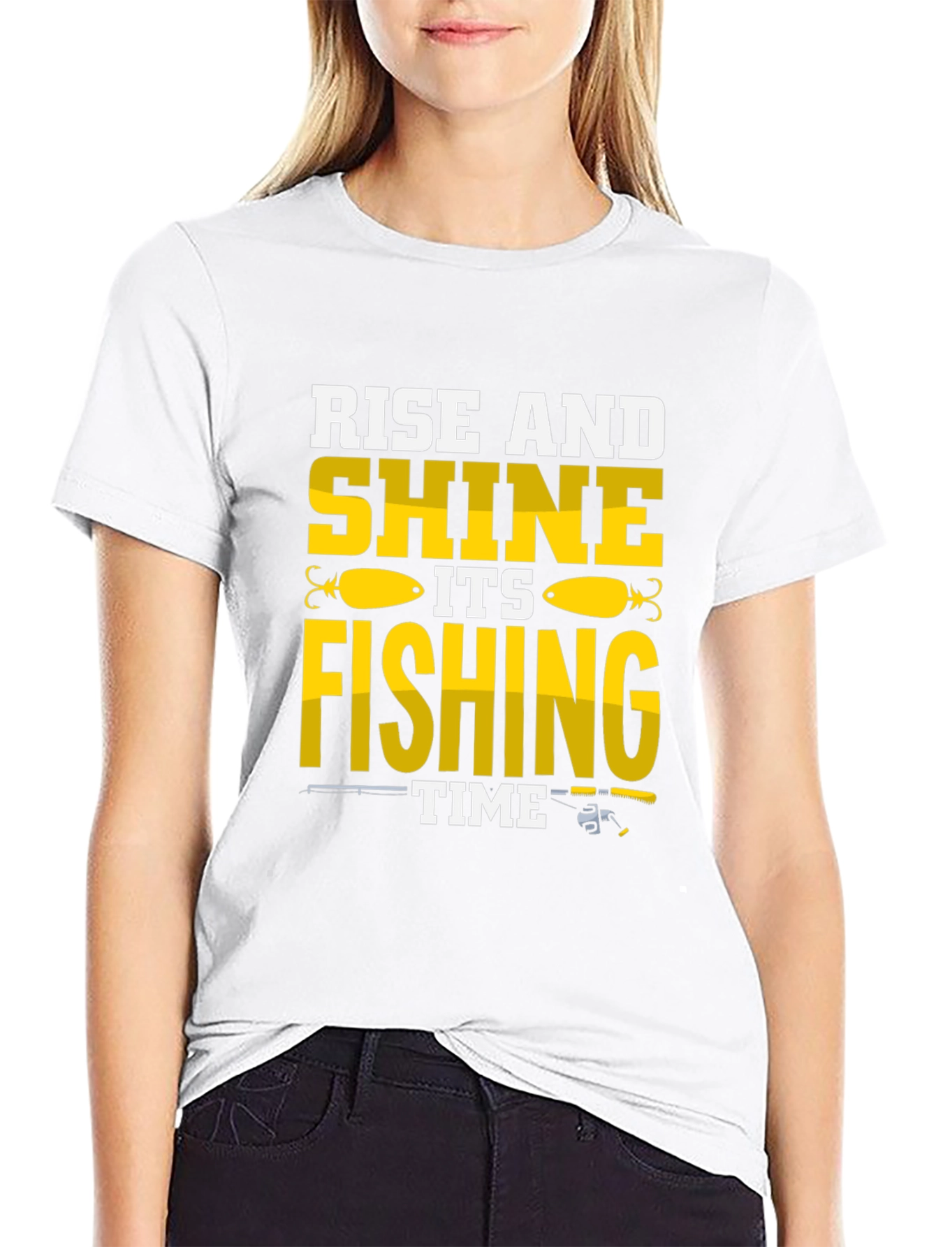 Rise and Shine Fishing Time Graphic T-Shirt