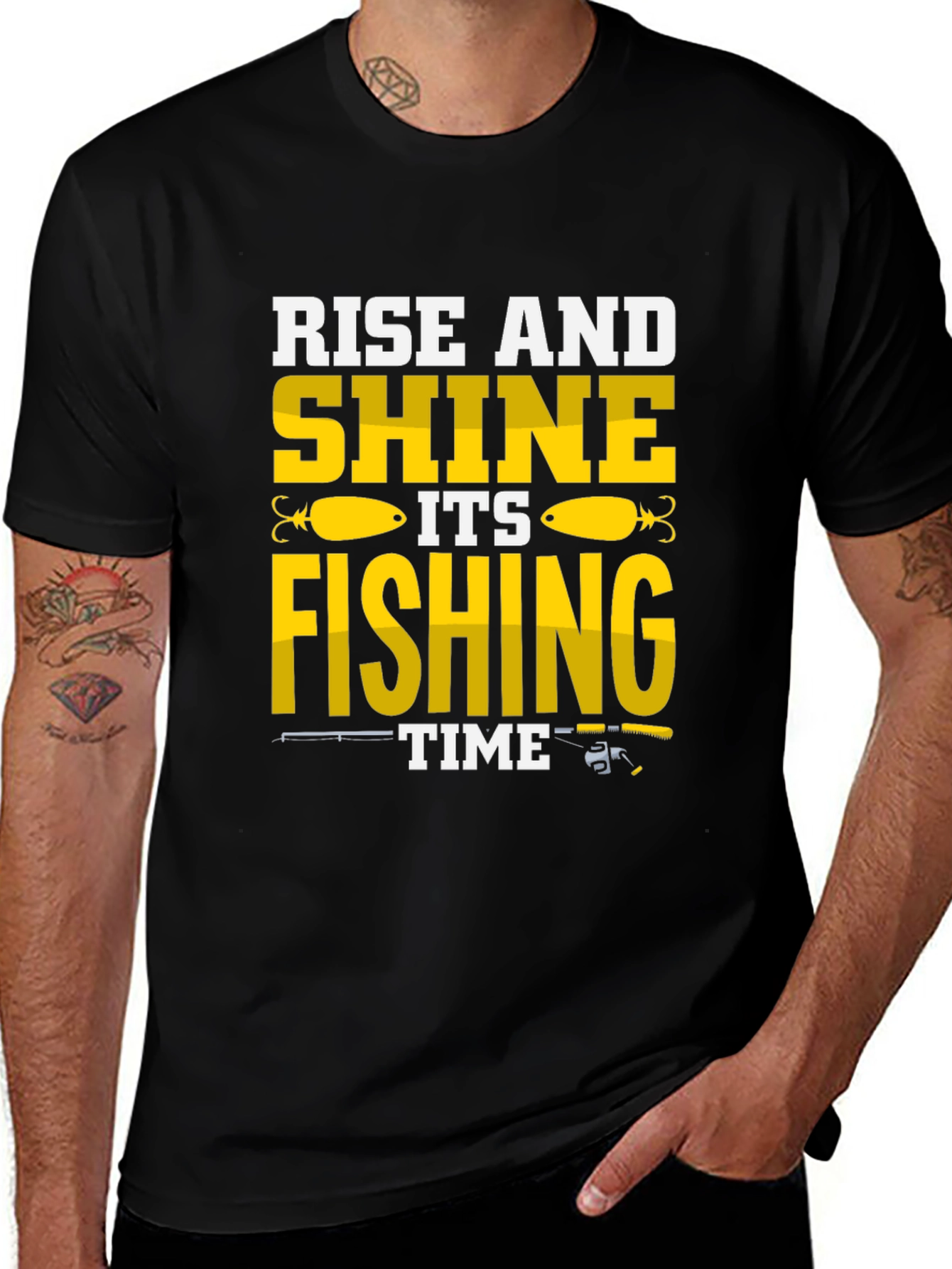 Rise and Shine Fishing Time Graphic T-Shirt