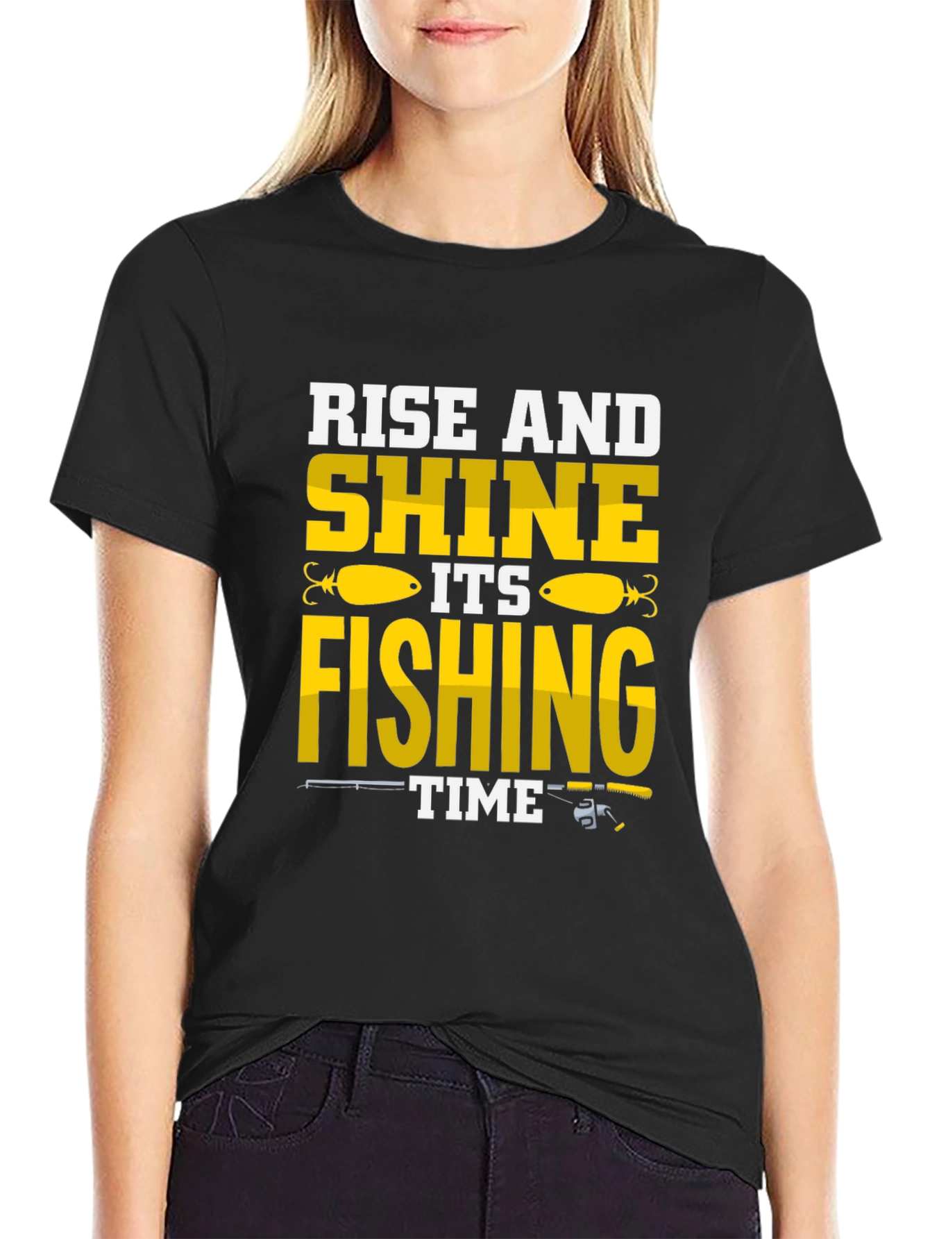 Rise and Shine Fishing Time Graphic T-Shirt