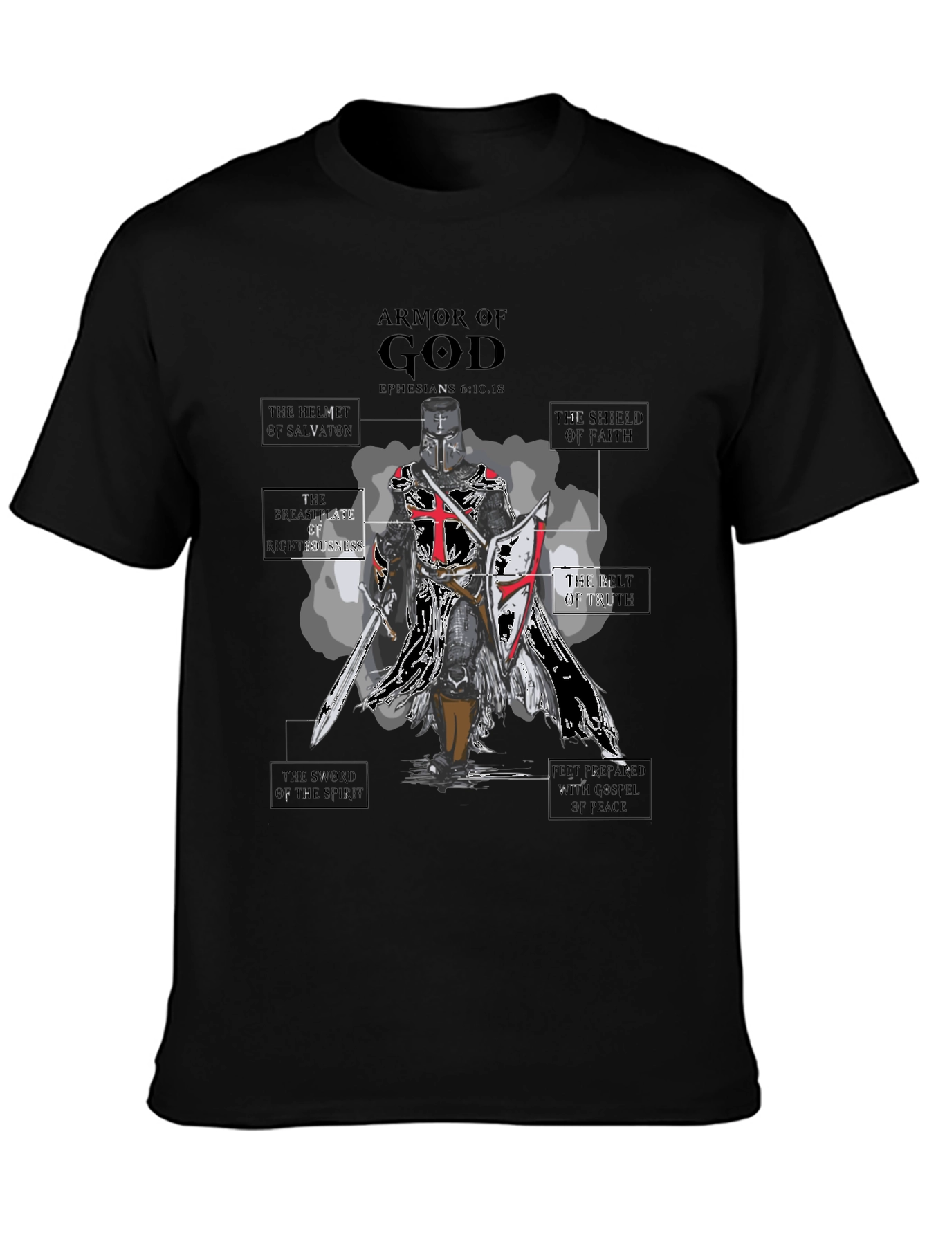 Armor of God Knight Graphic T-Shirt