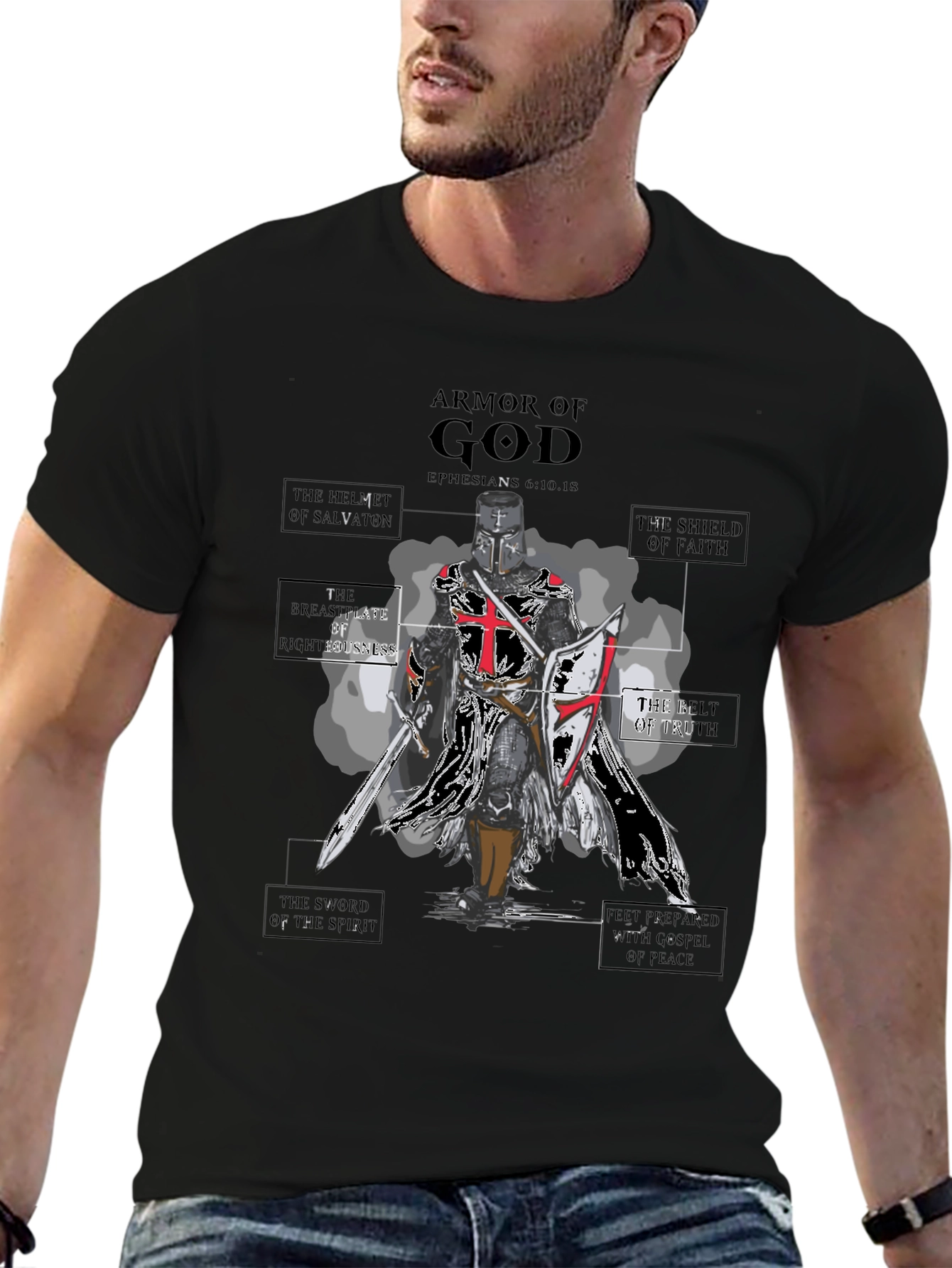Armor of God Knight Graphic T-Shirt
