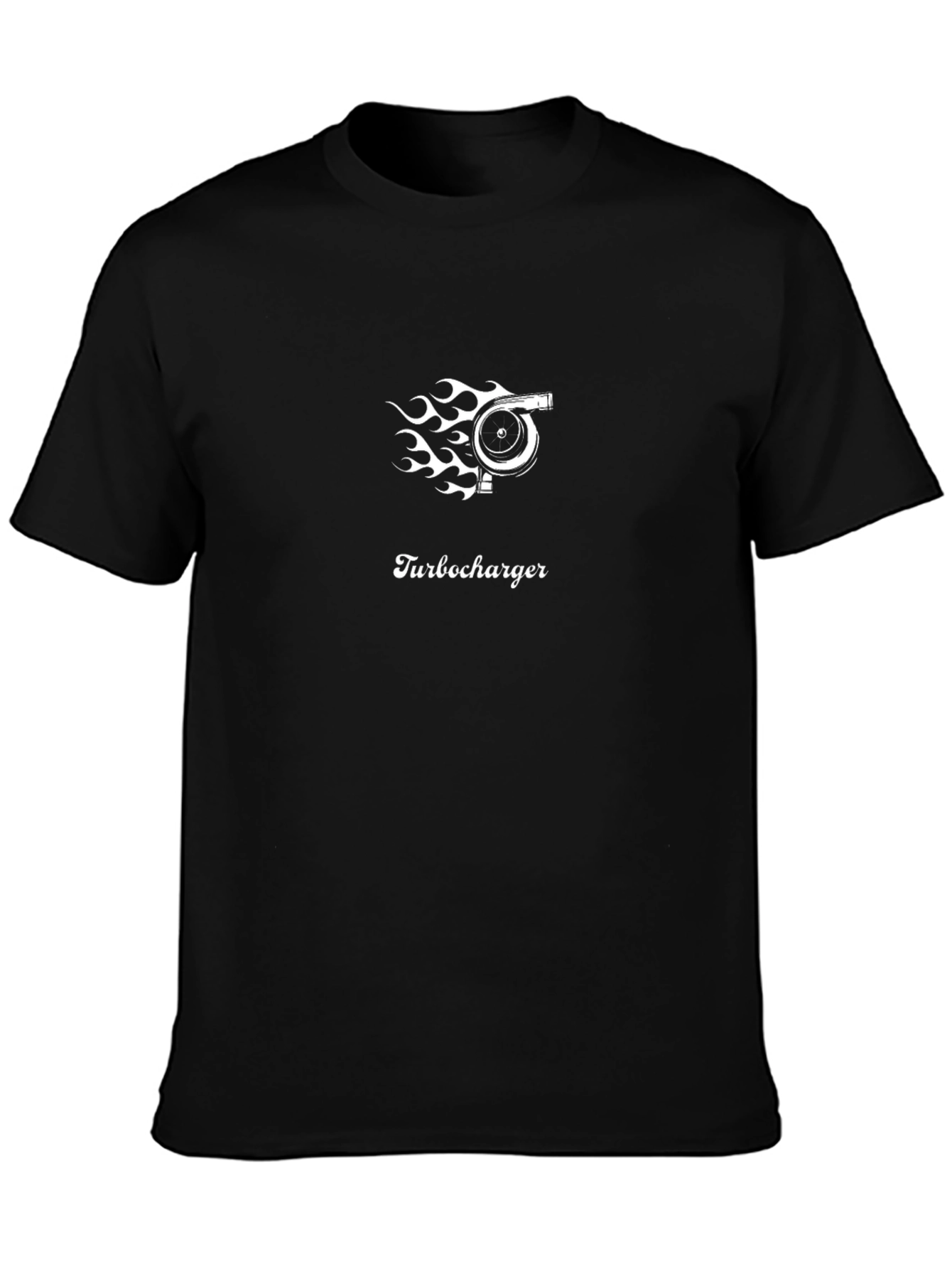 Turbocharger Flames Graphic Black T-Shirt