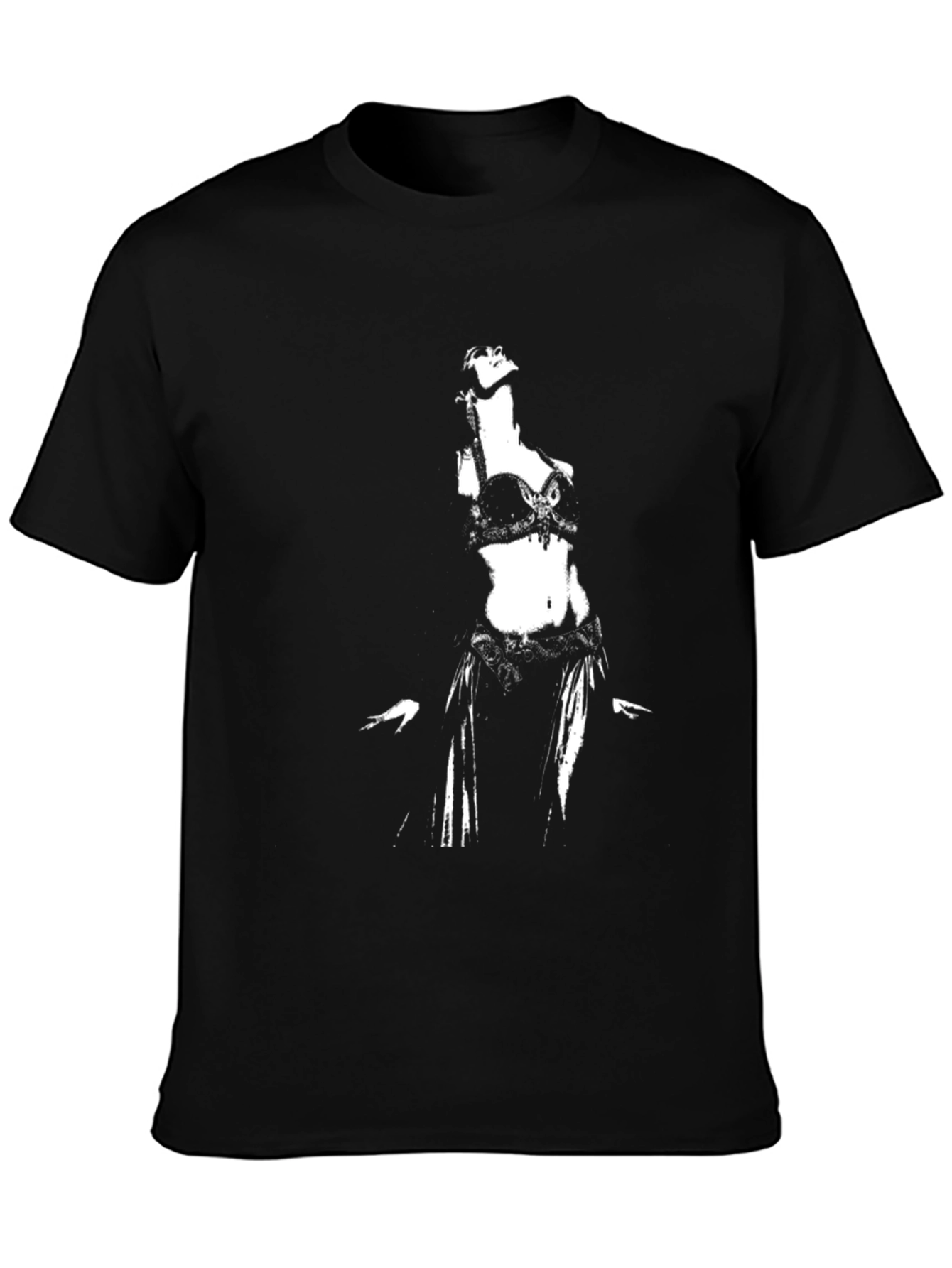 Black T-Shirt with Dancing Woman Graphic