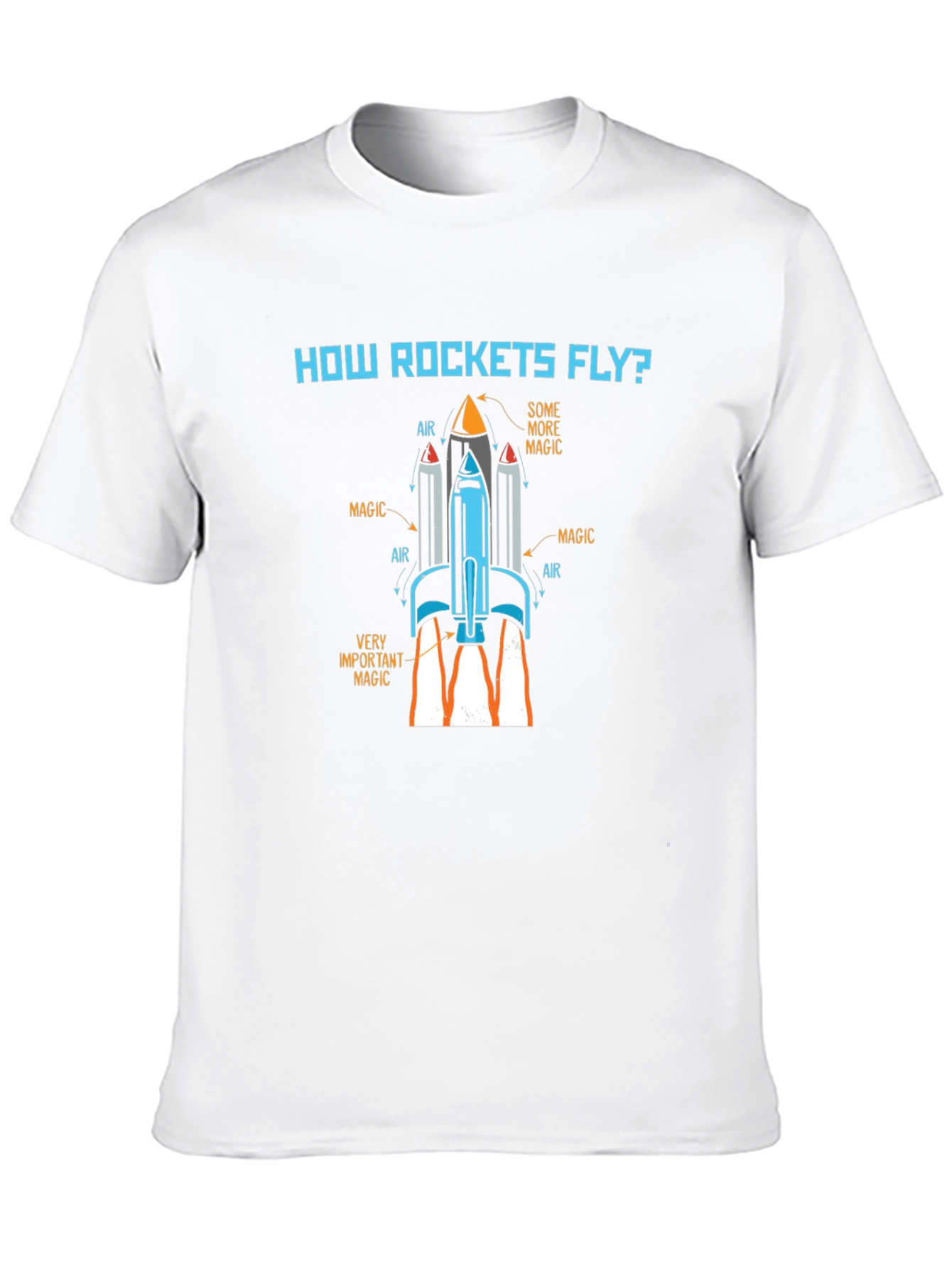 How Rockets Fly? Black Graphic Tee