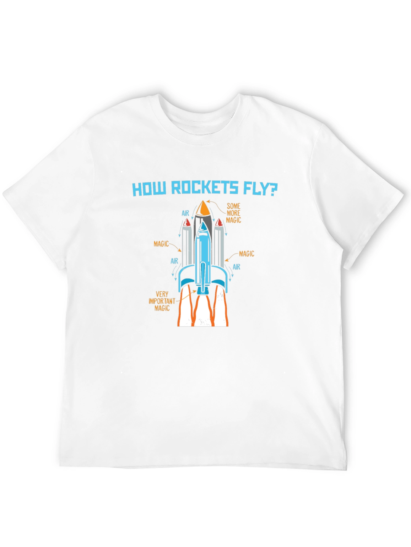 How Rockets Fly? Black Graphic Tee