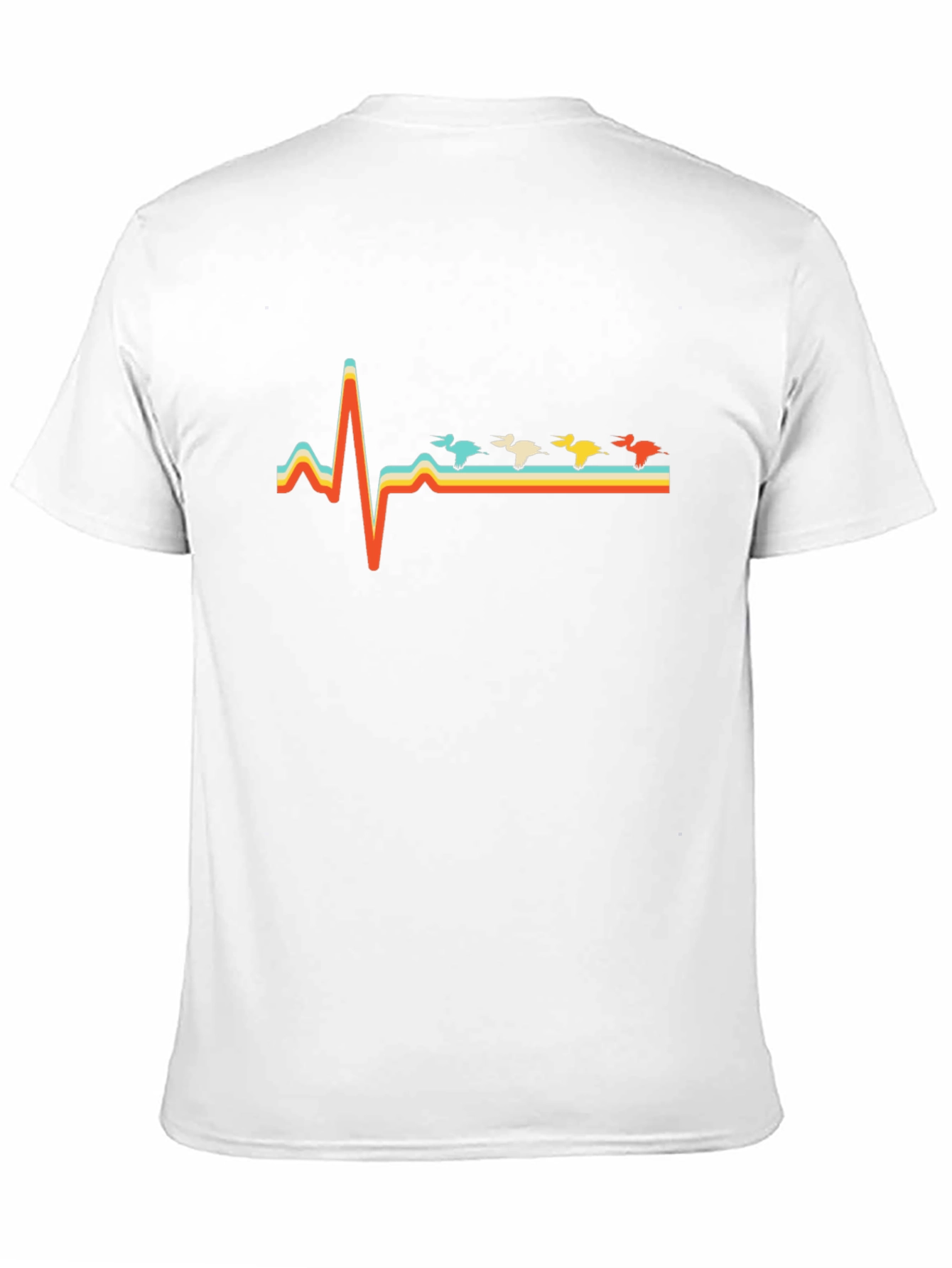 Duck Heartbeat Retro Style Black T-Shirt