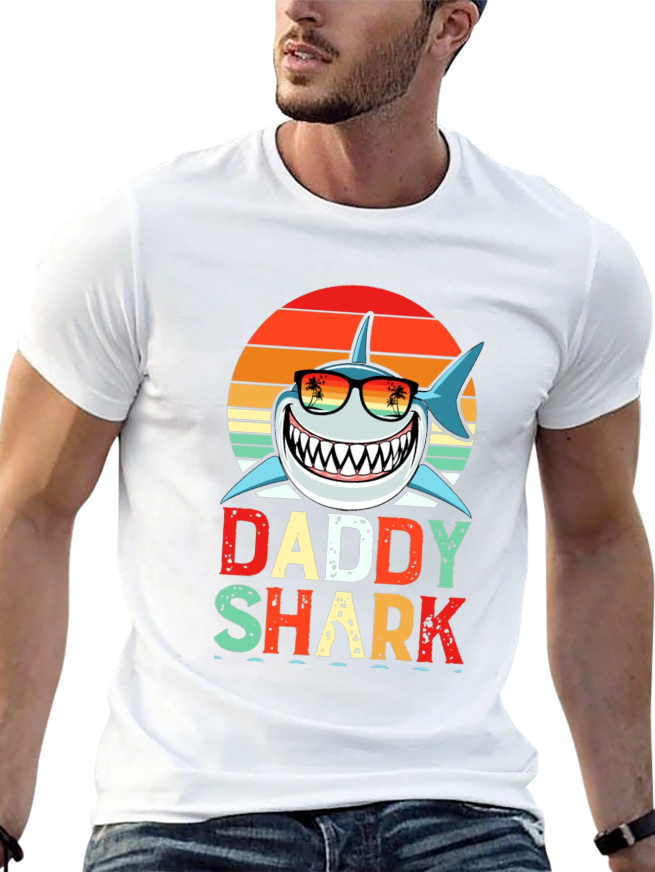 Daddy Shark Graphic T-Shirt - Novelty Family Tee