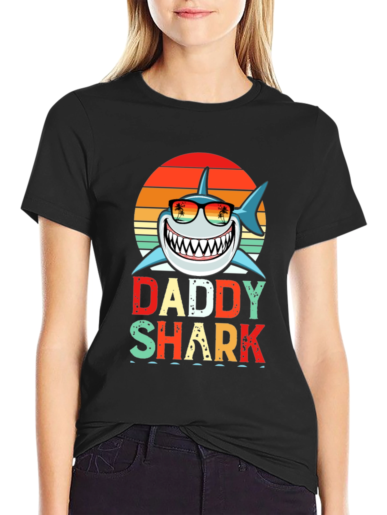 Daddy Shark Graphic T-Shirt - Novelty Family Tee