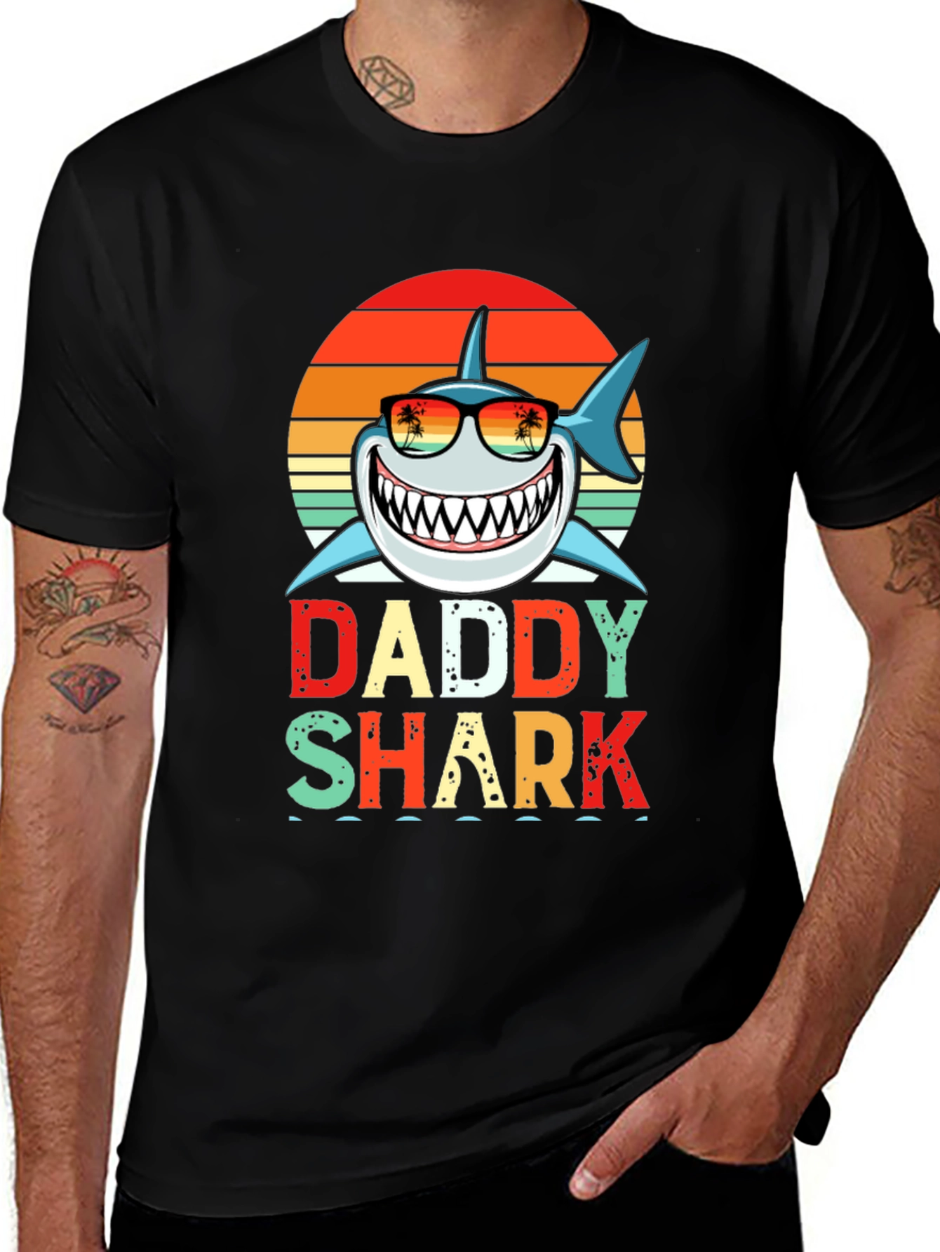 Daddy Shark Graphic T-Shirt - Novelty Family Tee