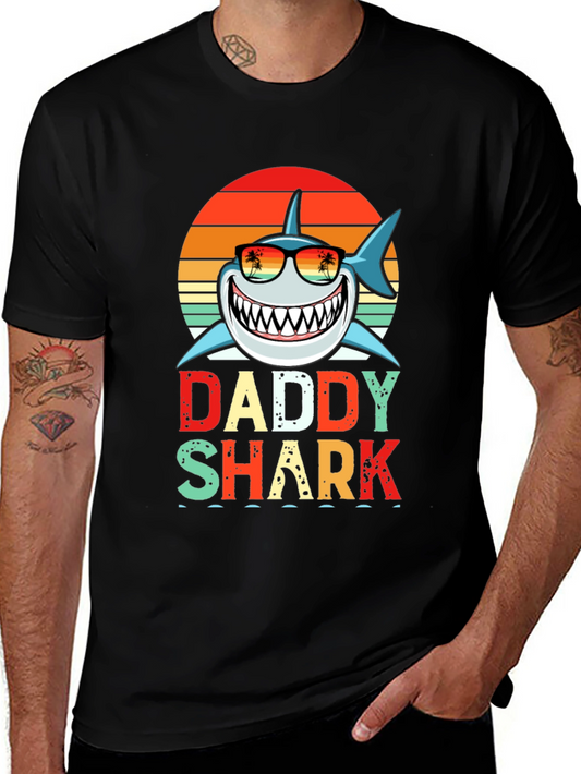 Daddy Shark Graphic T-Shirt - Novelty Family Tee