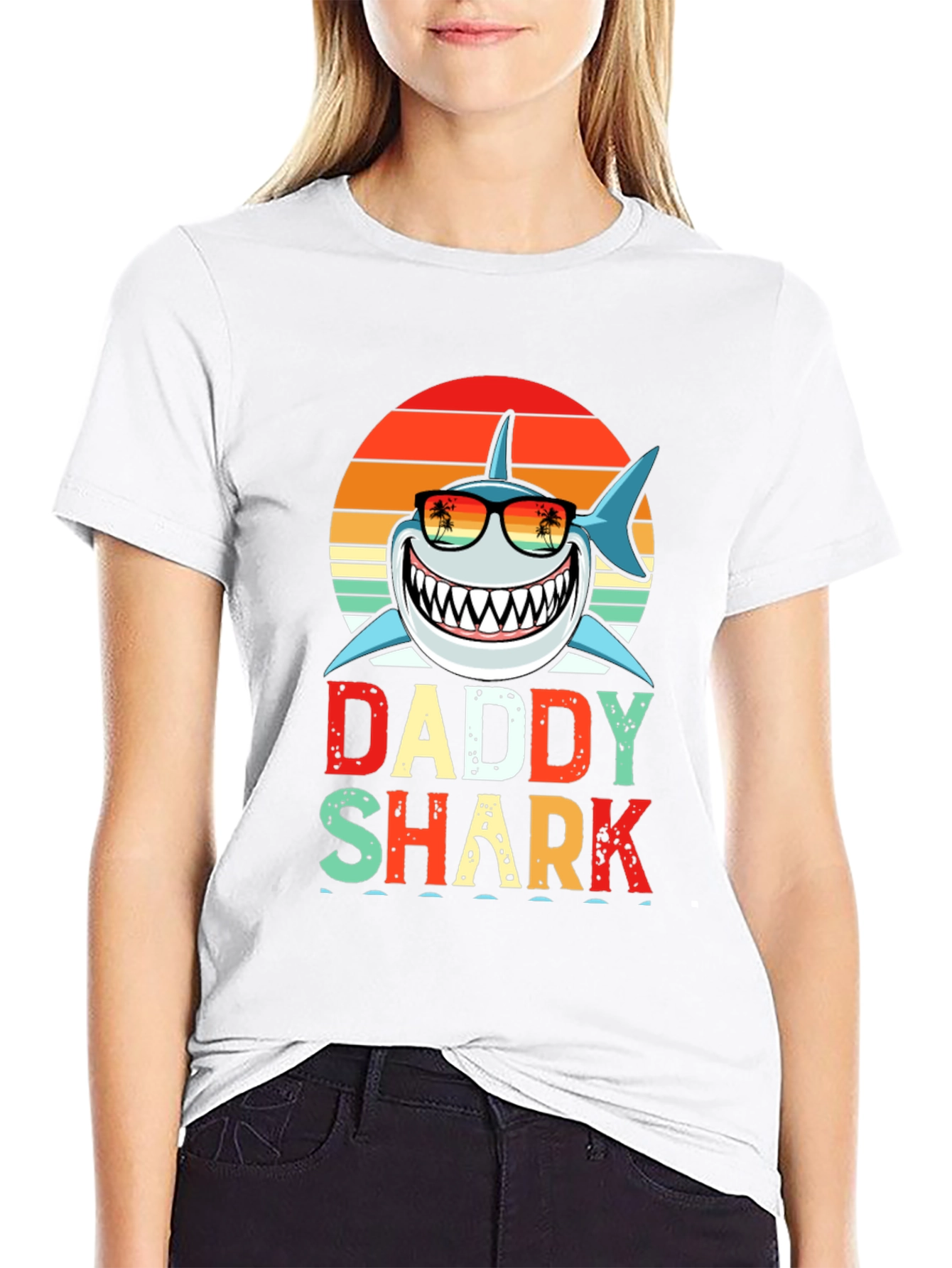 Daddy Shark Graphic T-Shirt - Novelty Family Tee