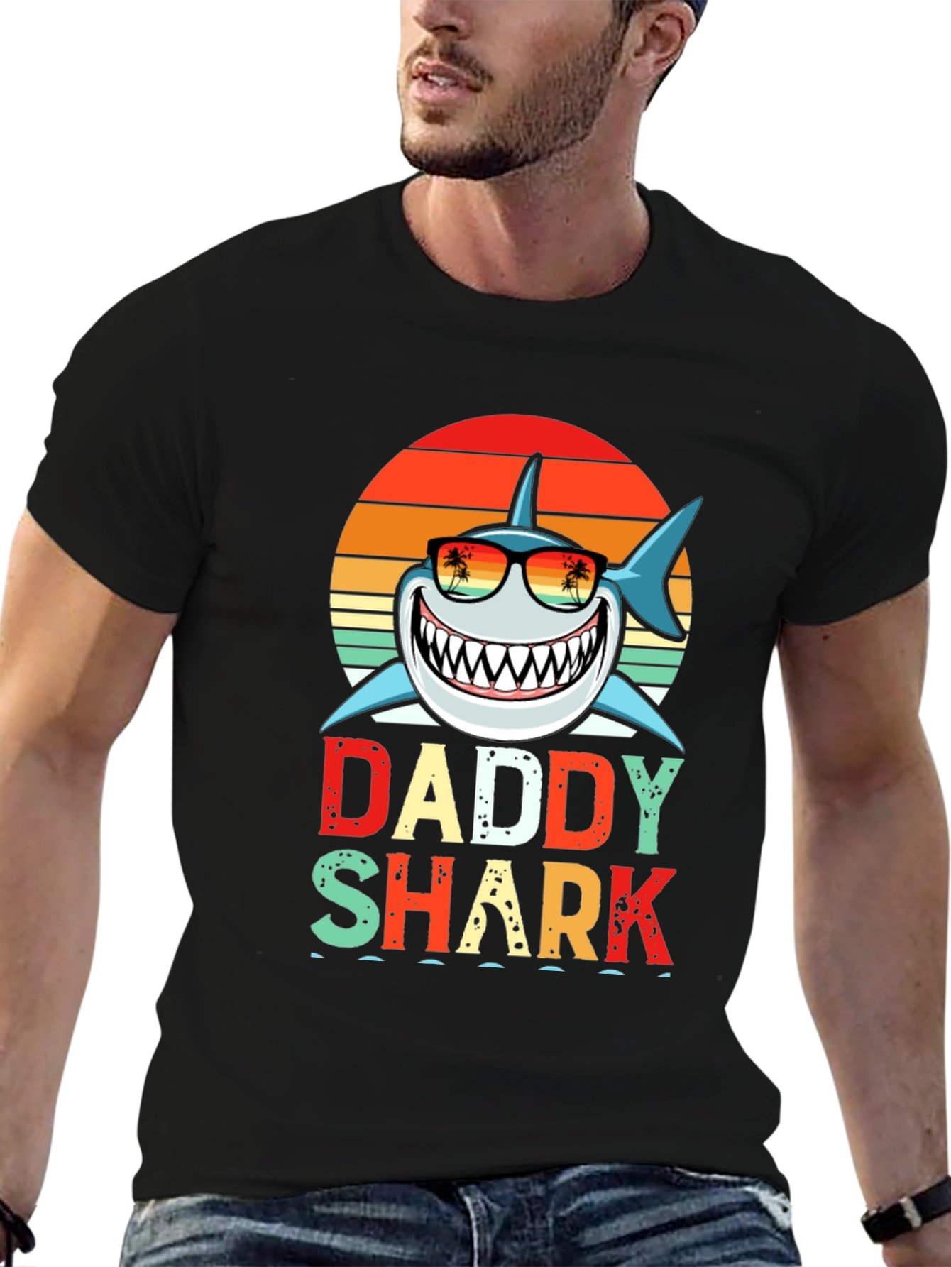 Daddy Shark Graphic T-Shirt - Novelty Family Tee