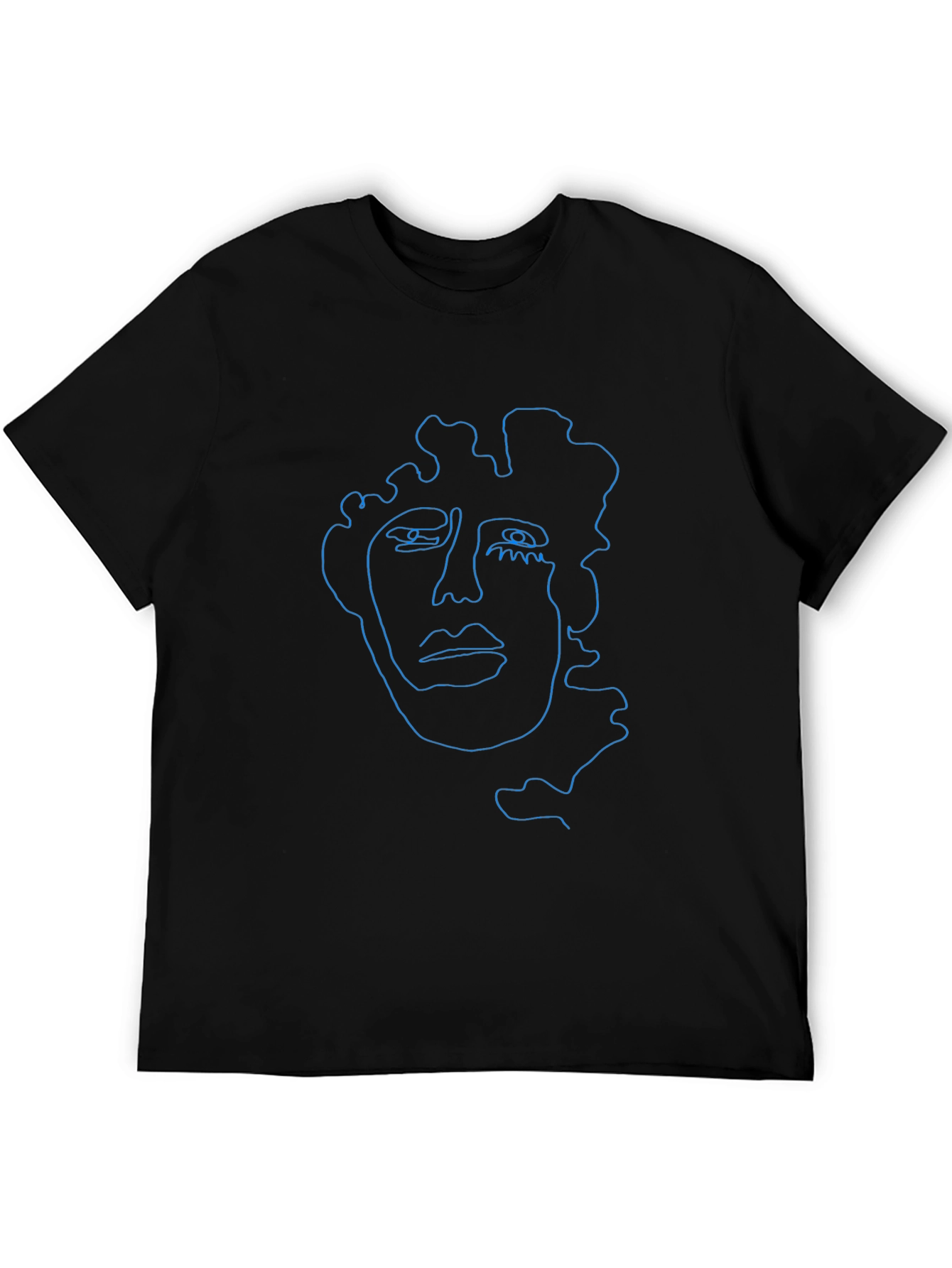 Abstract Face Line Art Graphic T-Shirt