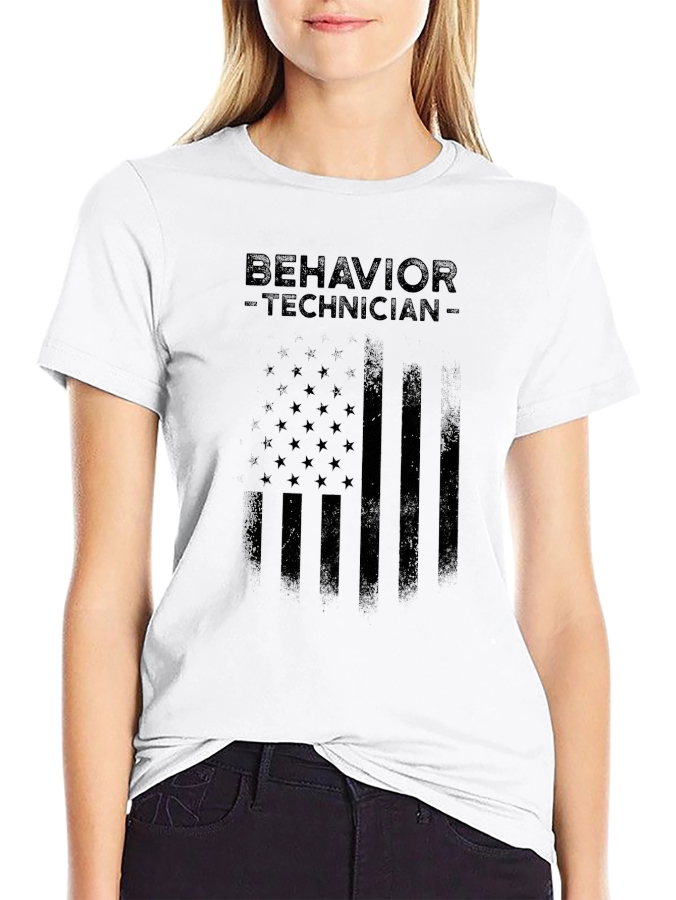 Behavior Technician American Flag T-Shirt