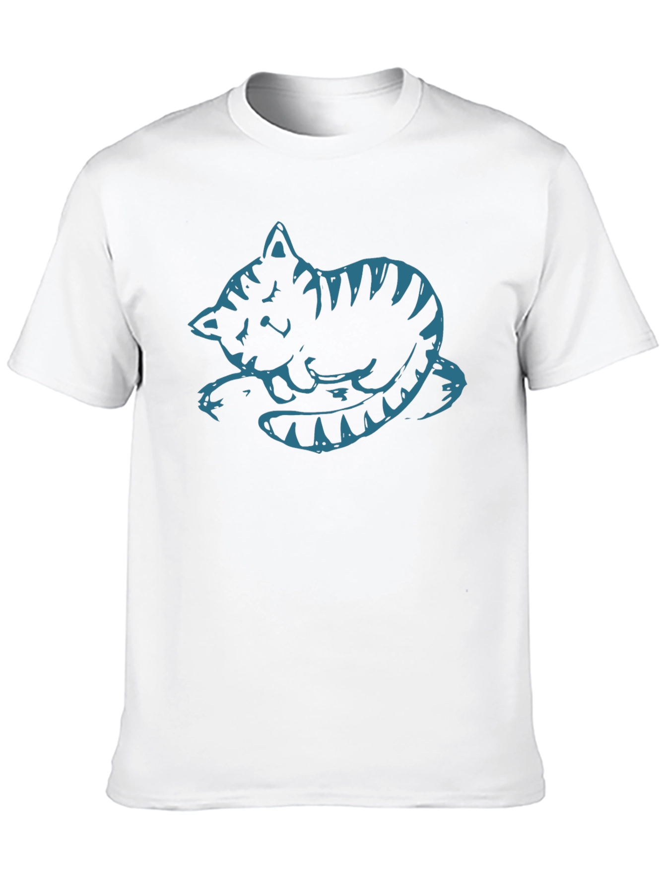 Cute Cat Graphic Tee - Black