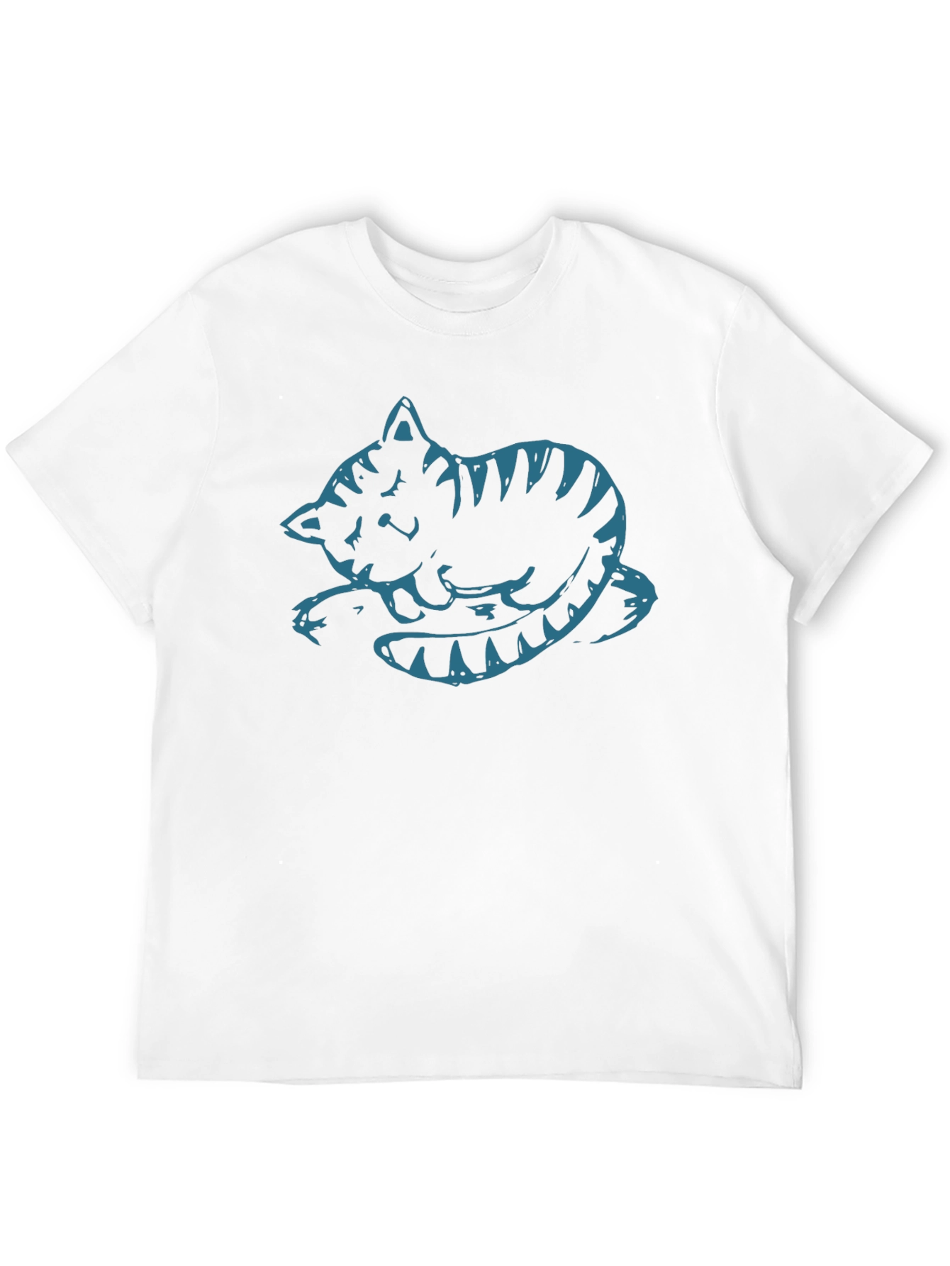 Cute Cat Graphic Tee - Black