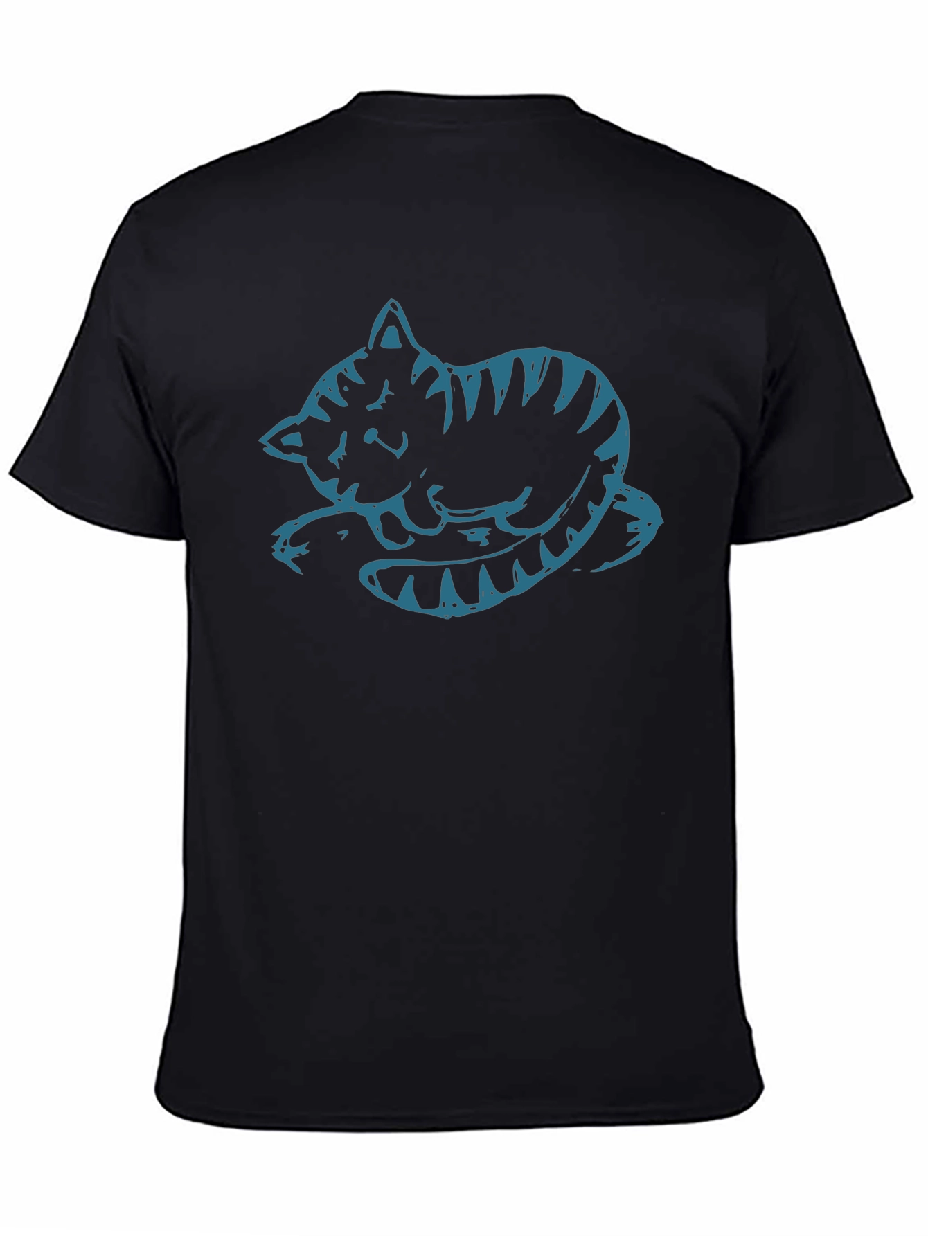 Cute Cat Graphic Tee - Black
