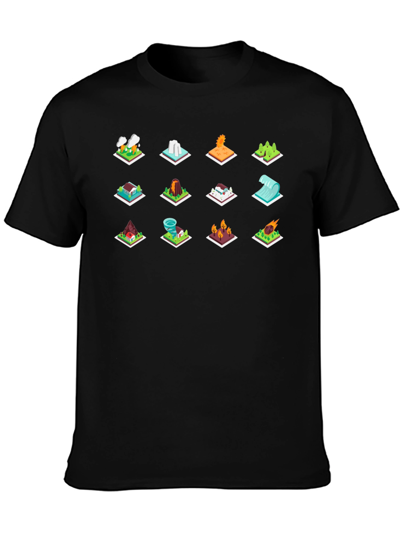 Disaster Icons T-Shirt - Funny Graphic Tee