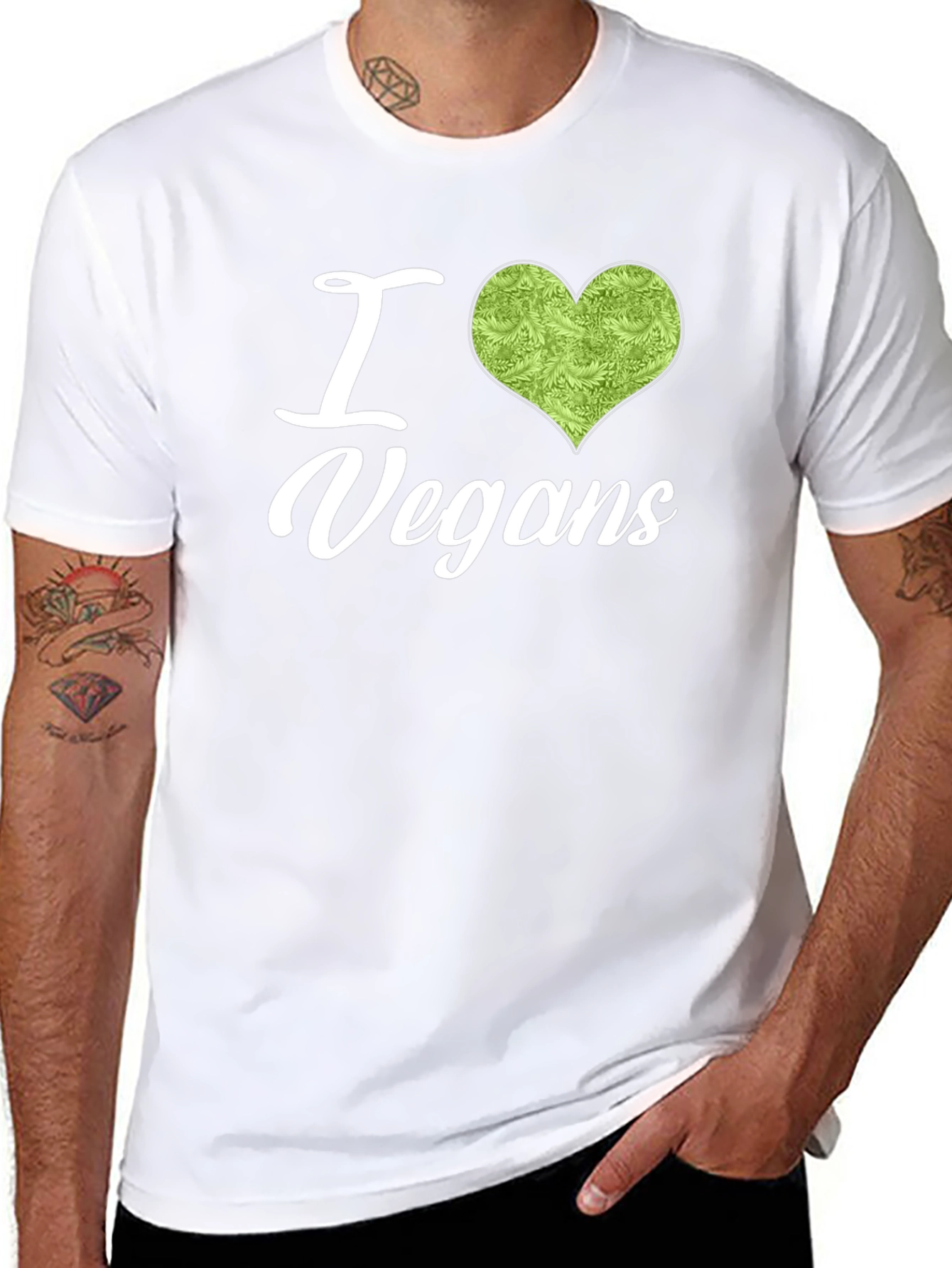 I Heart Vegans Graphic Tee - Soft Cotton T-Shirt