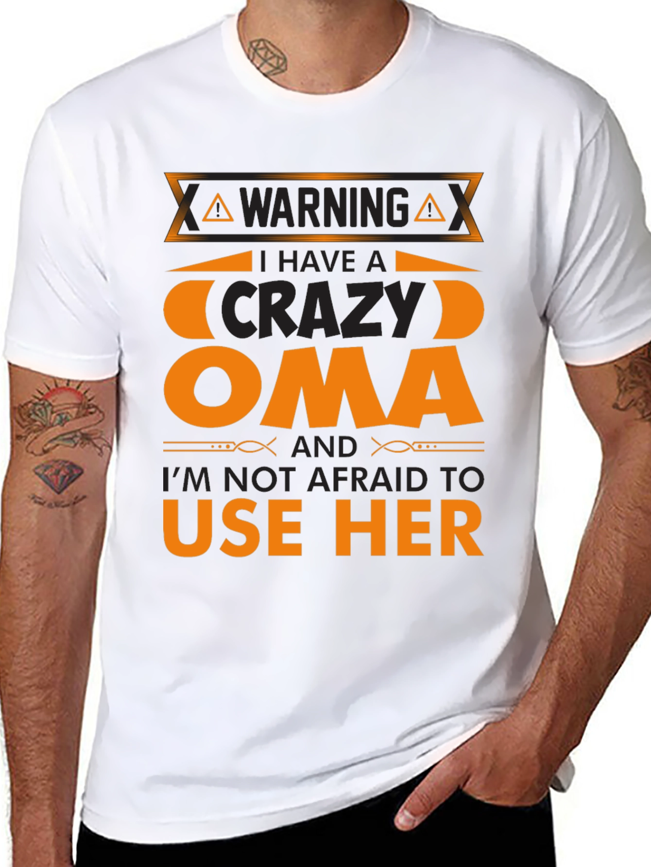 Warning Crazy Oma T-Shirt Funny Family Tee