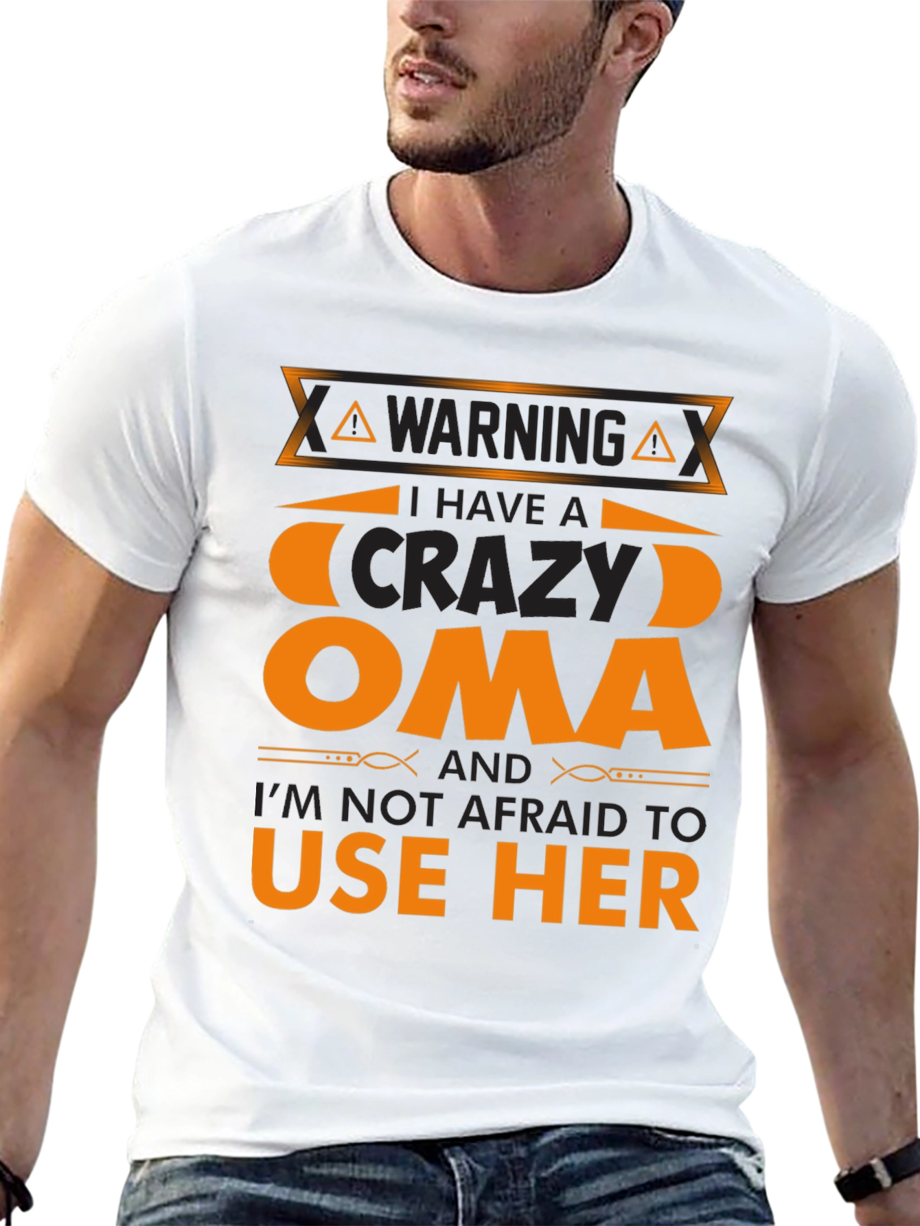 Warning Crazy Oma T-Shirt Funny Family Tee