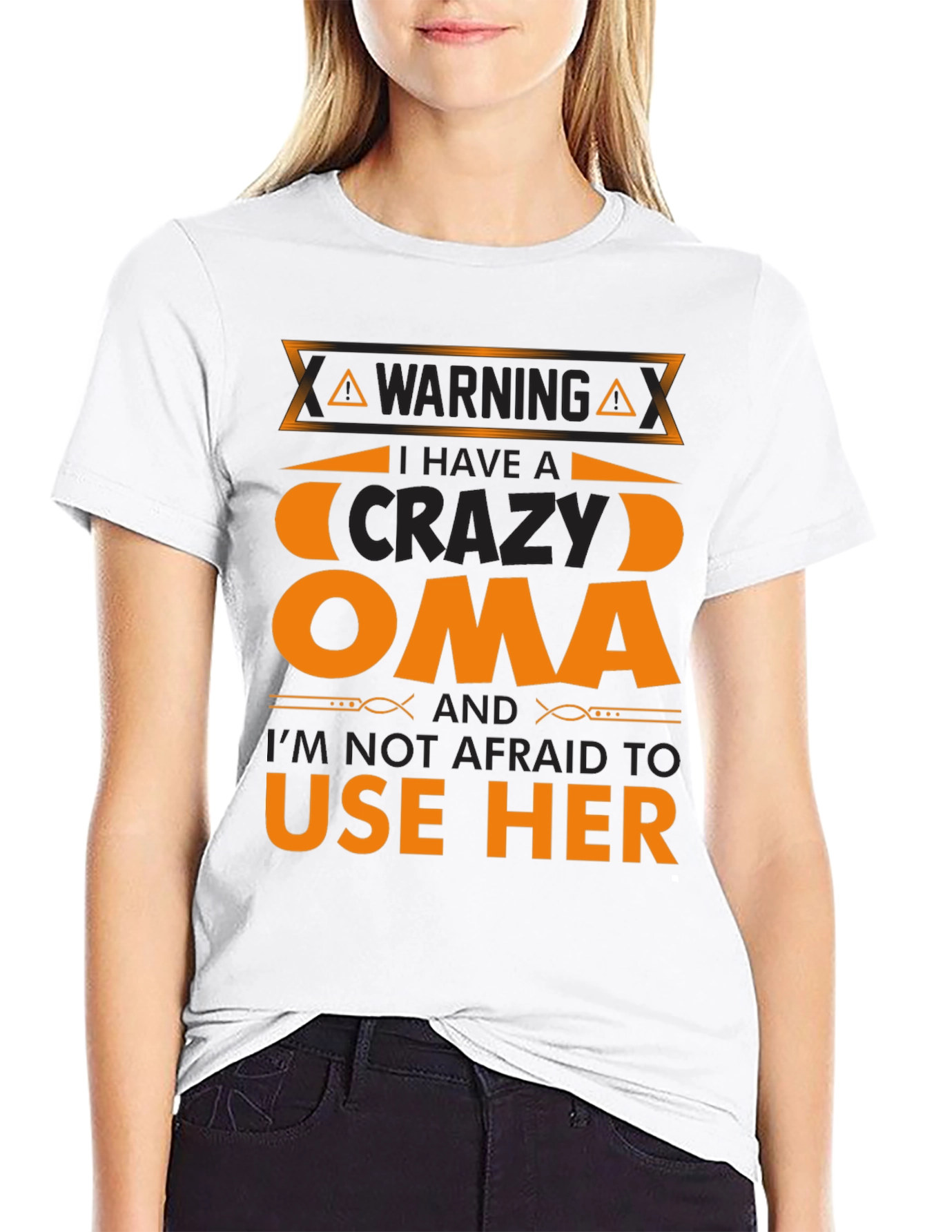 Warning Crazy Oma T-Shirt Funny Family Tee