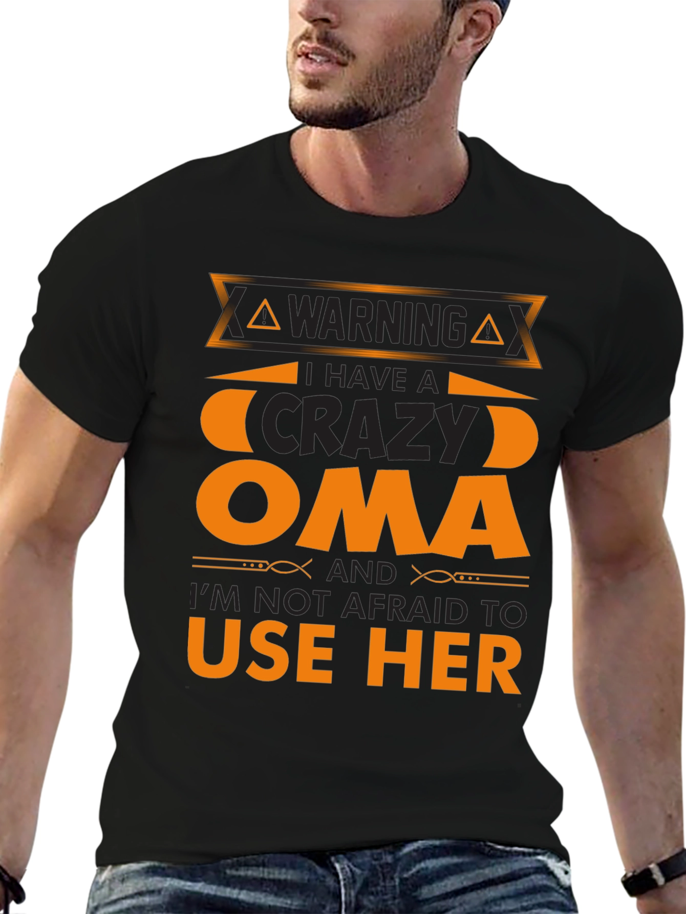 Warning Crazy Oma T-Shirt Funny Family Tee