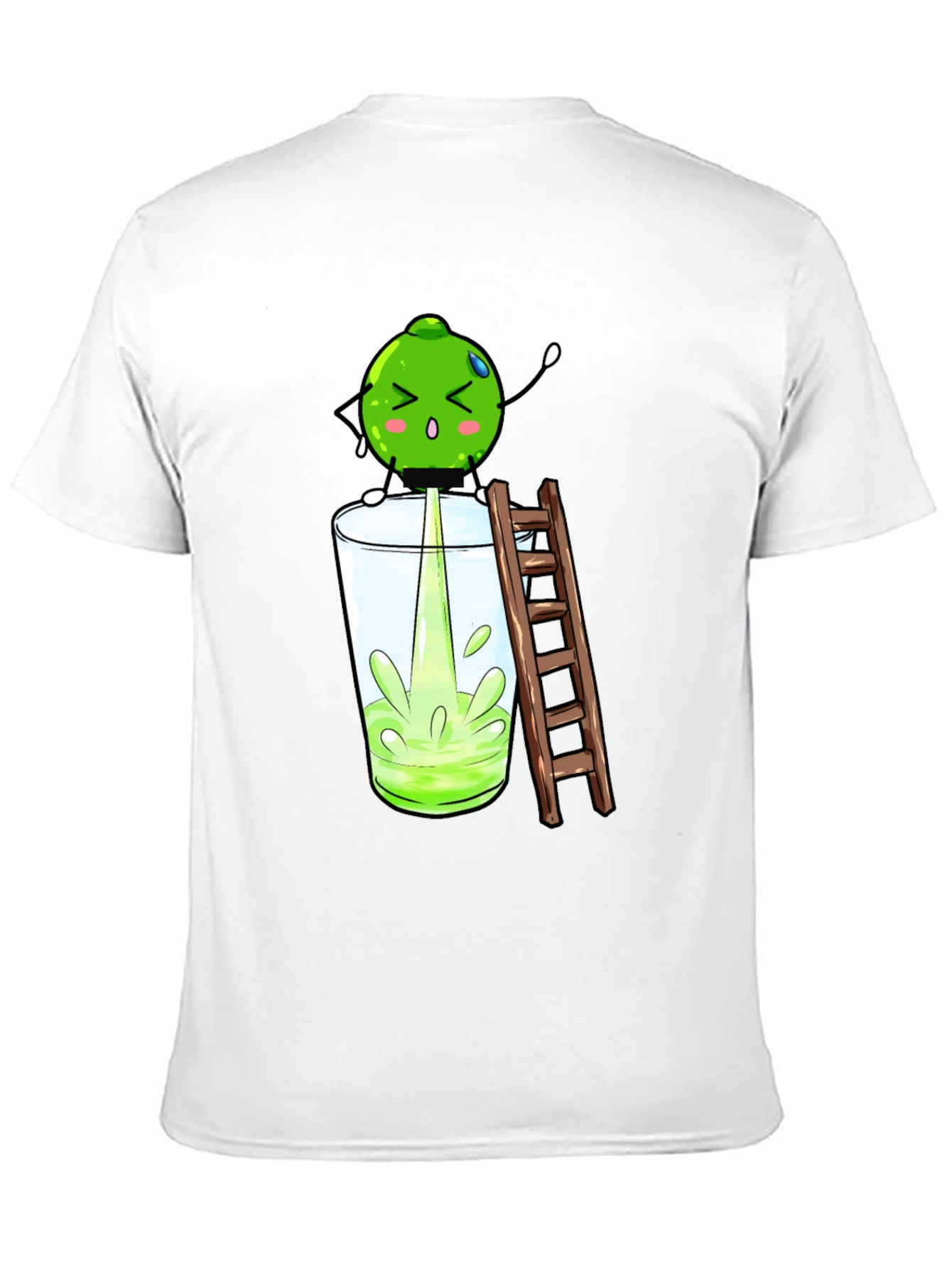 Funny Lime Juice Cartoon Black T-Shirt