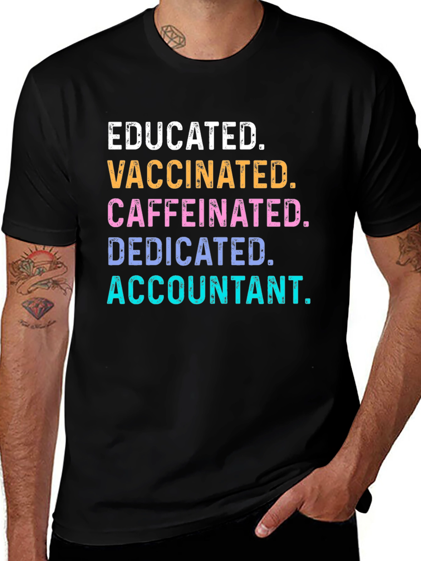 Educated Vaccinated Caffeinated Accountant T-Shirt