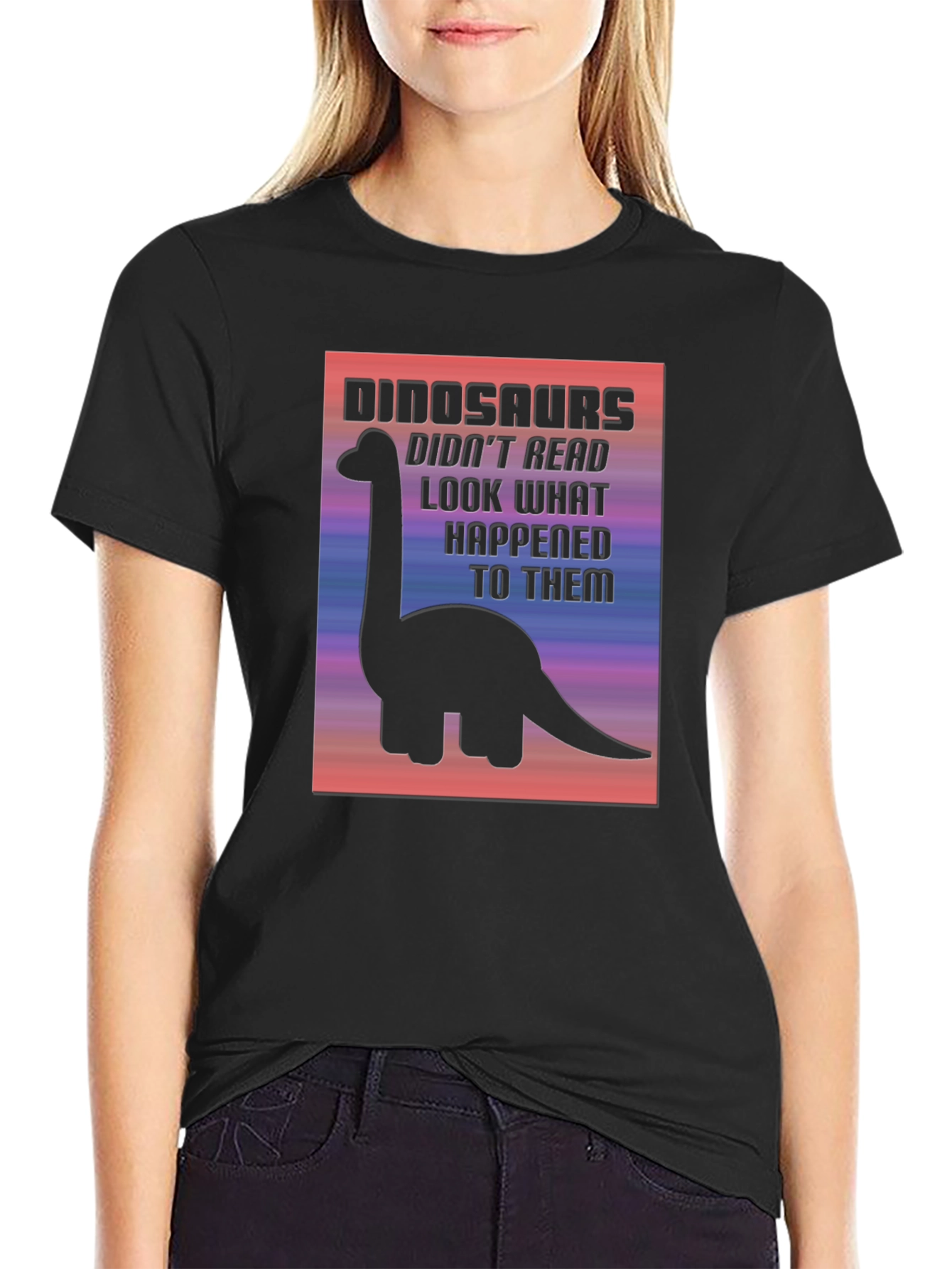 Dinosaurs Didnt Read T-Shirt Funny Graphic Tee