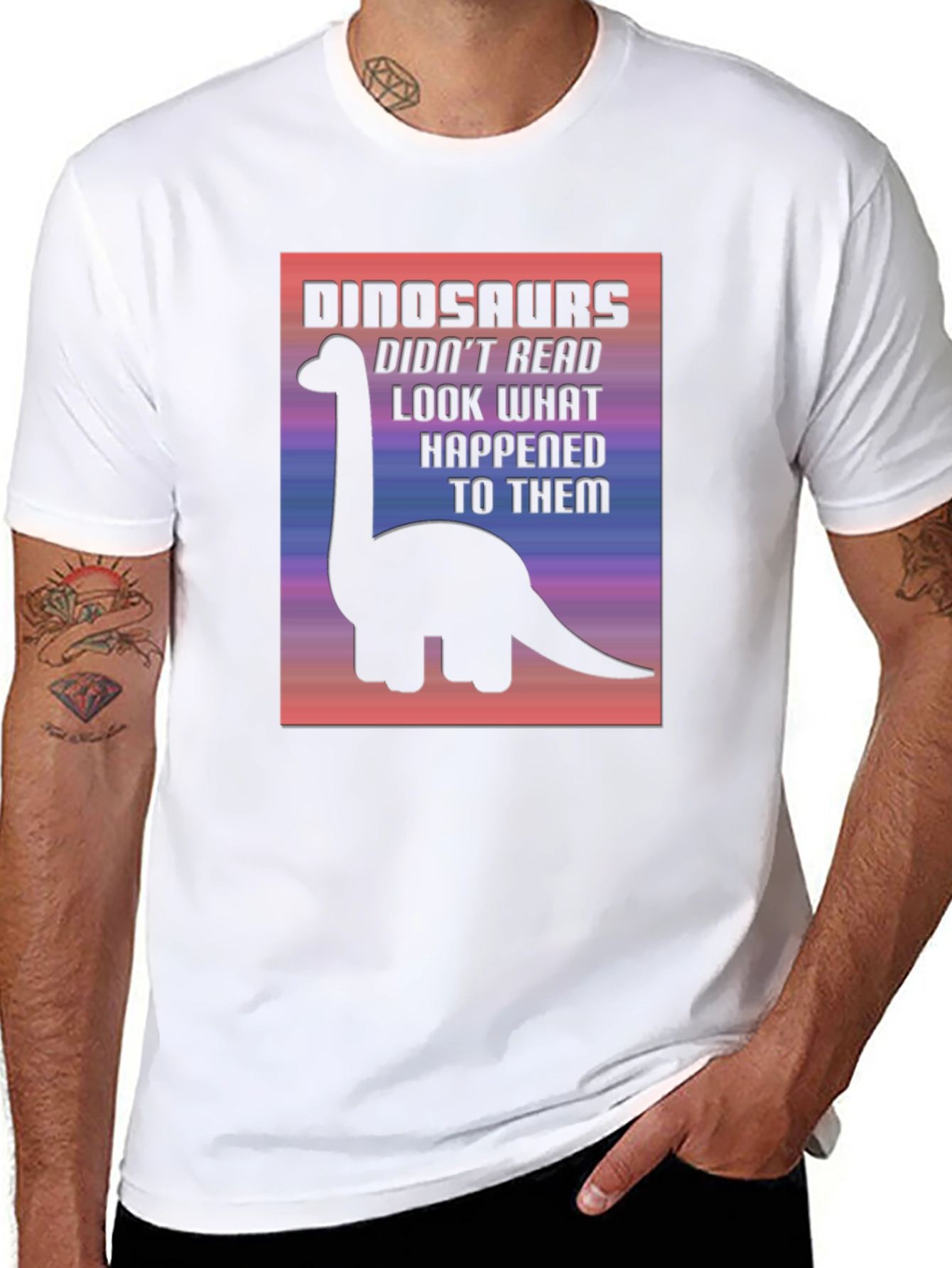 Dinosaurs Didnt Read T-Shirt Funny Graphic Tee