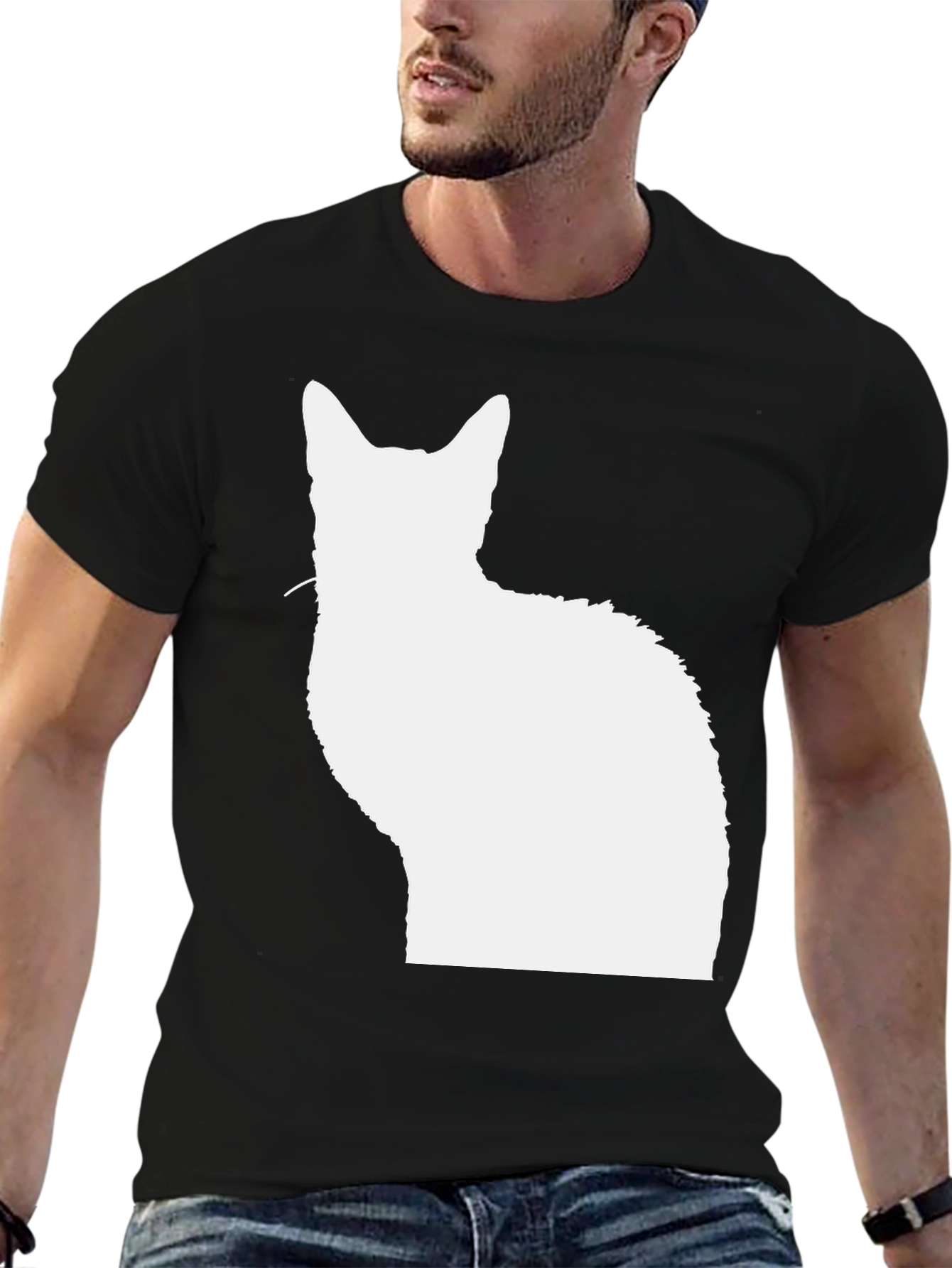 Cat Silhouette Black T-Shirt