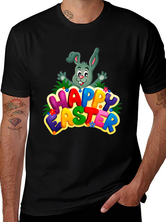 Happy Easter Bunny Graphic Tee - Festive Holiday Shirt