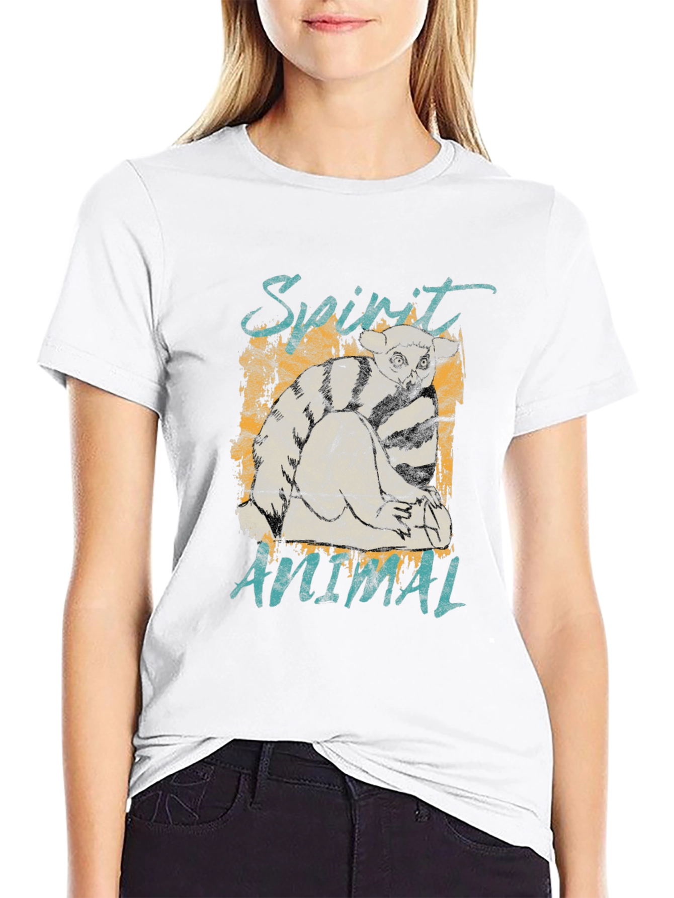Spirit Animal Lemur Graphic Print T-Shirt