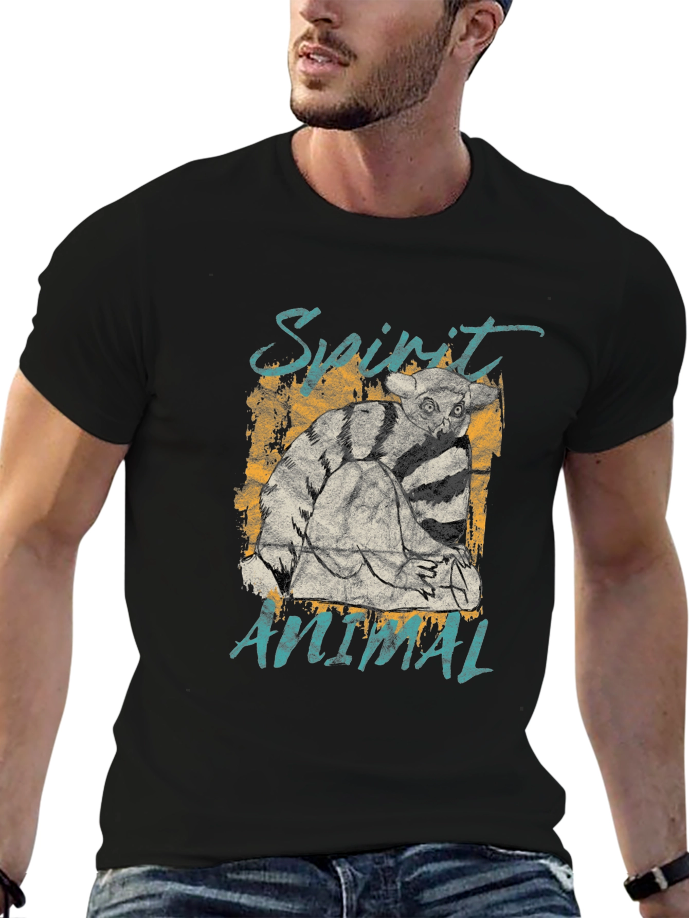 Spirit Animal Lemur Graphic Print T-Shirt