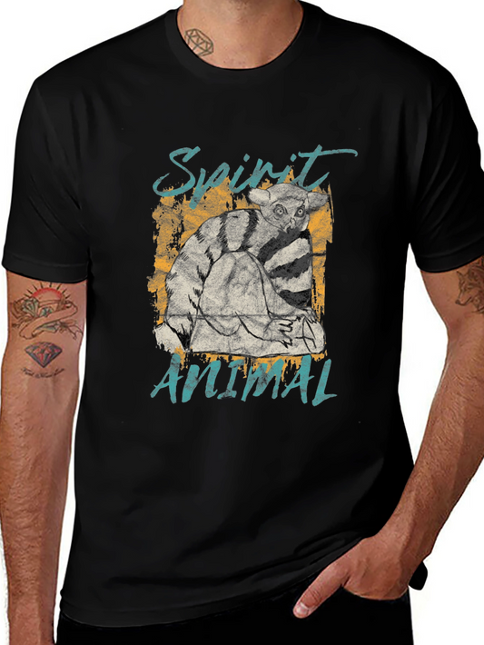 Spirit Animal Lemur Graphic Print T-Shirt