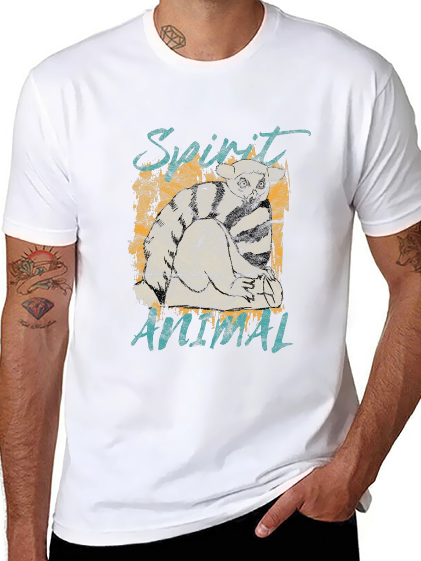 Spirit Animal Lemur Graphic Print T-Shirt