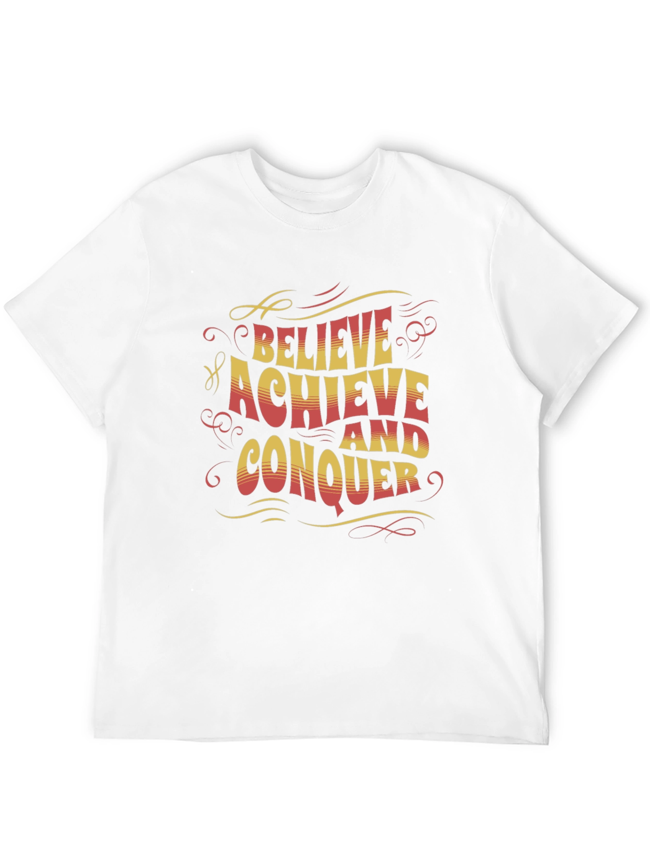Believe Achieve Conquer Graphic Tee - Black Cotton T-Shirt
