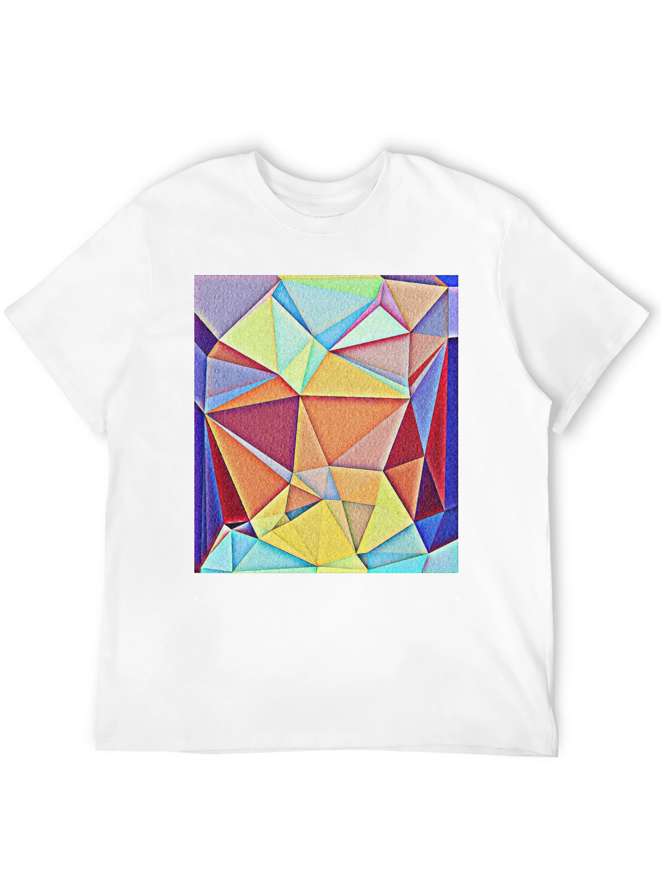 Geometric Triangle Art Tee - Modern Abstract Design