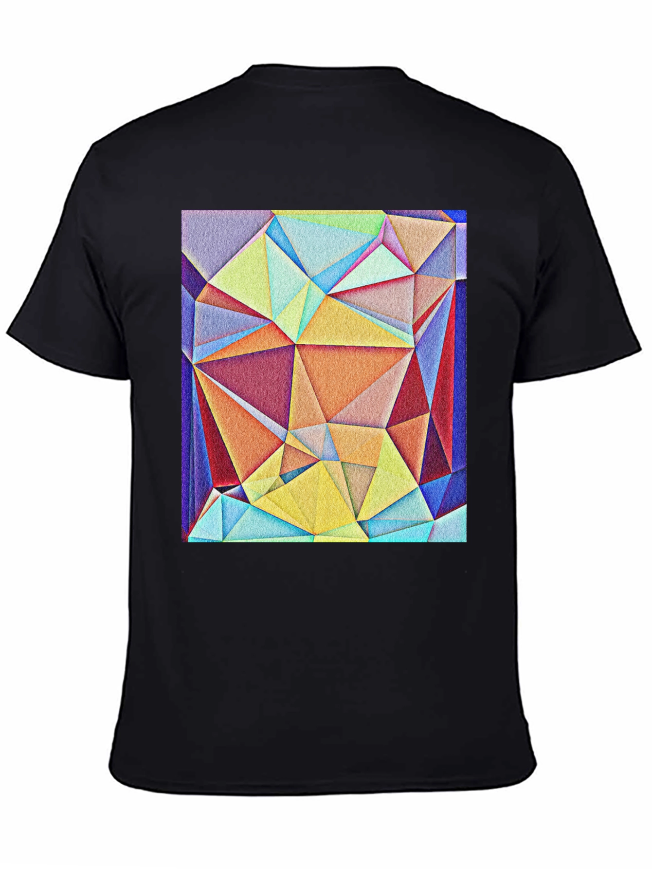 Geometric Triangle Art Tee - Modern Abstract Design
