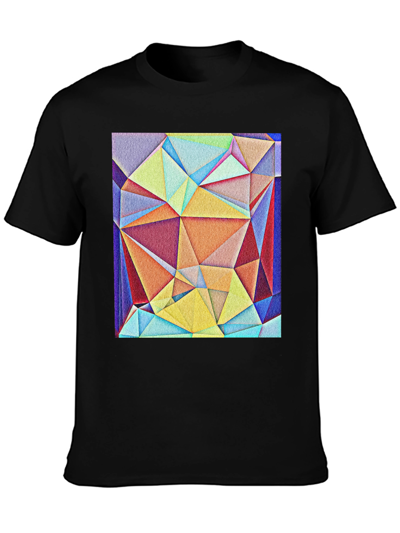 Geometric Triangle Art Tee - Modern Abstract Design