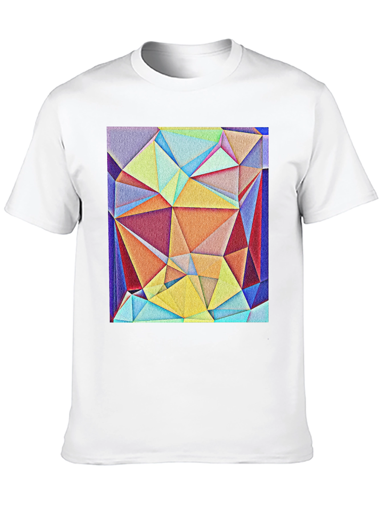 Geometric Triangle Art Tee - Modern Abstract Design
