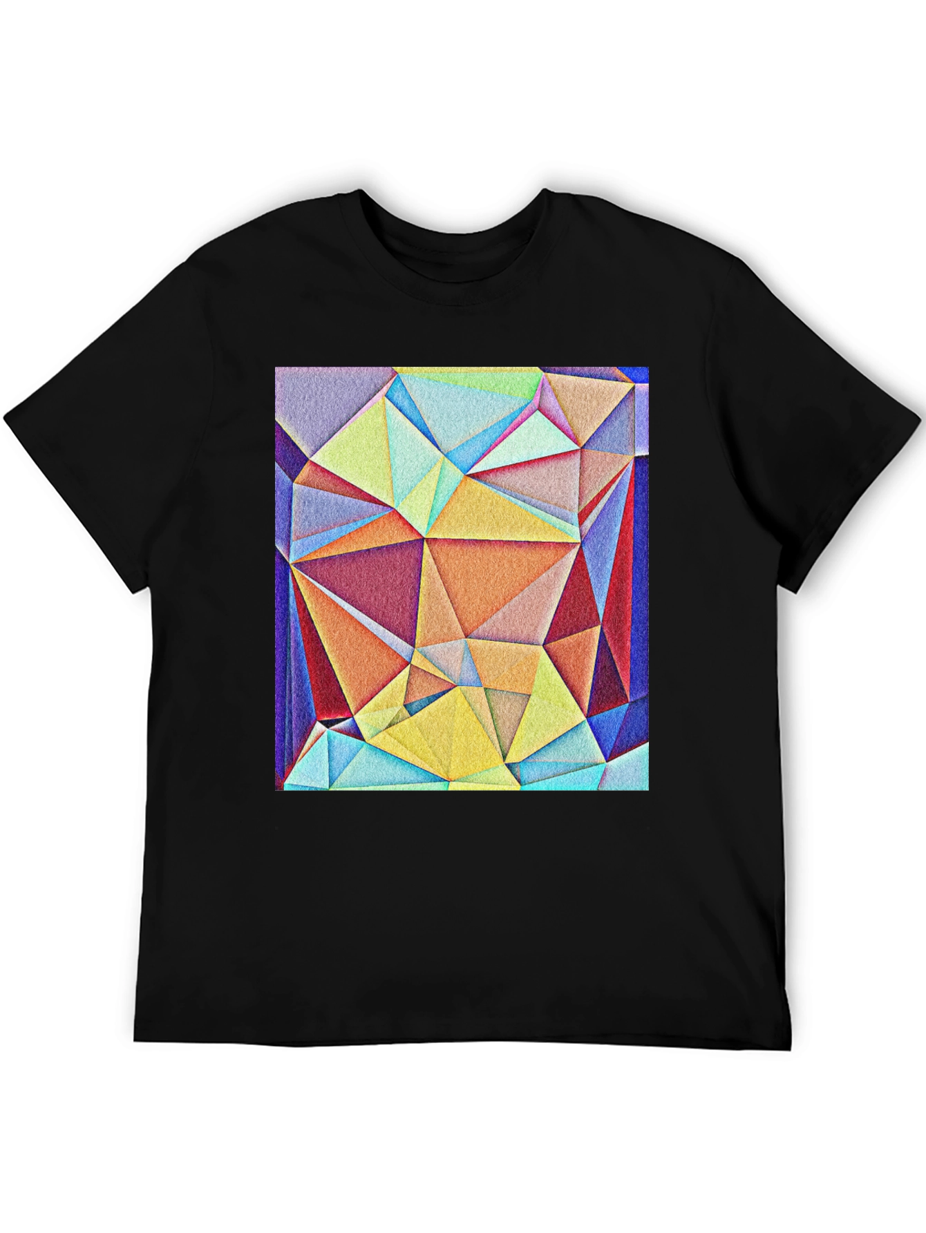 Geometric Triangle Art Tee - Modern Abstract Design