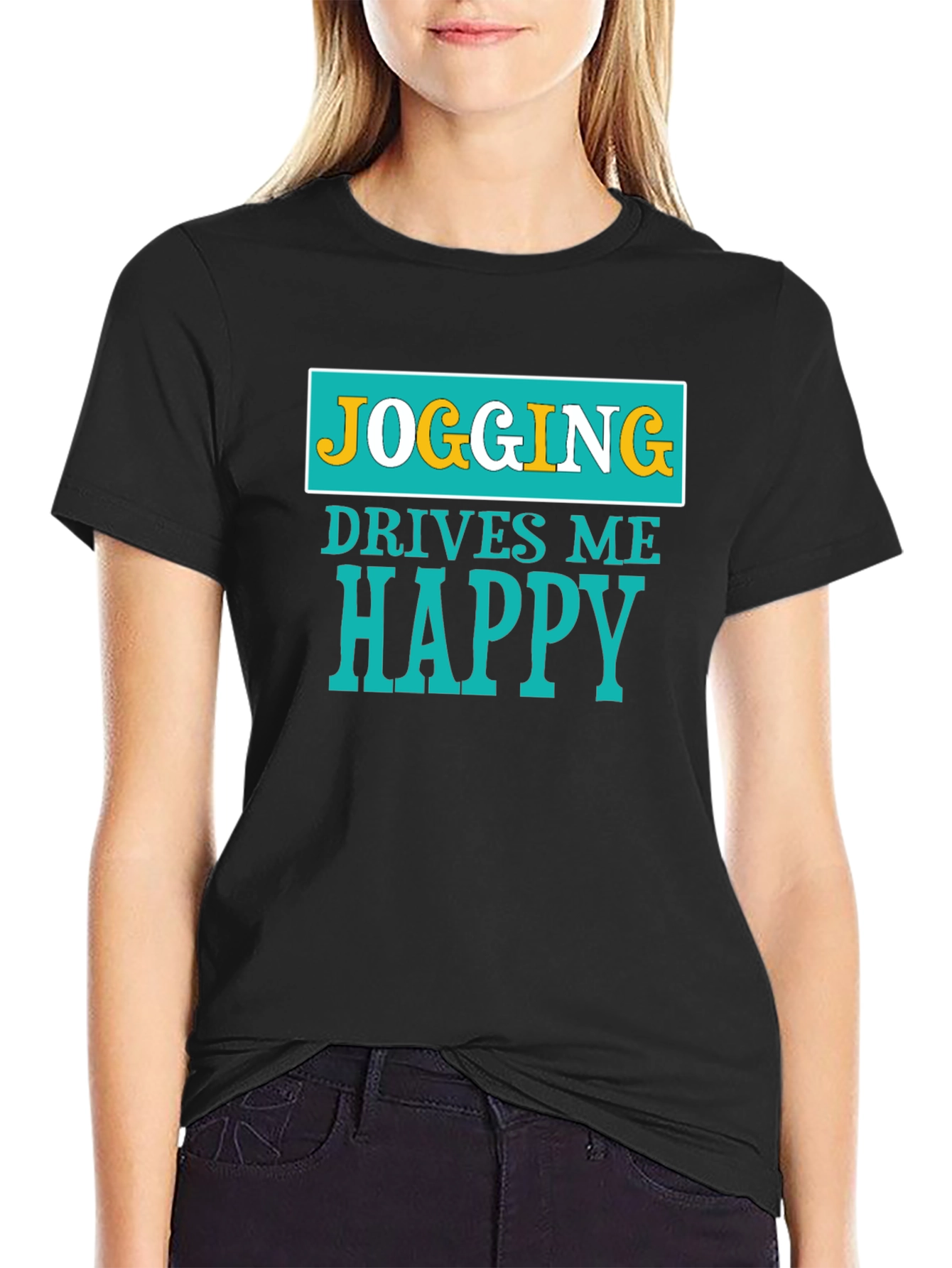 Jogging Drives Me Happy Graphic T-Shirt