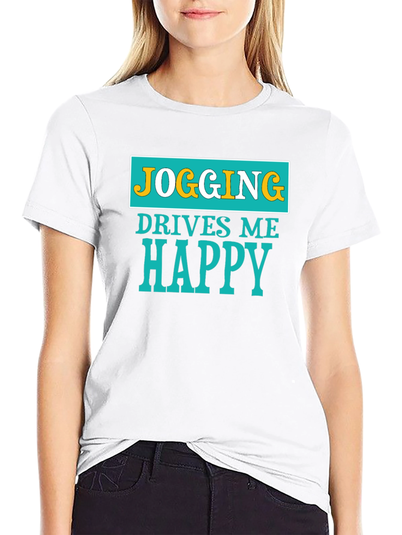 Jogging Drives Me Happy Graphic T-Shirt