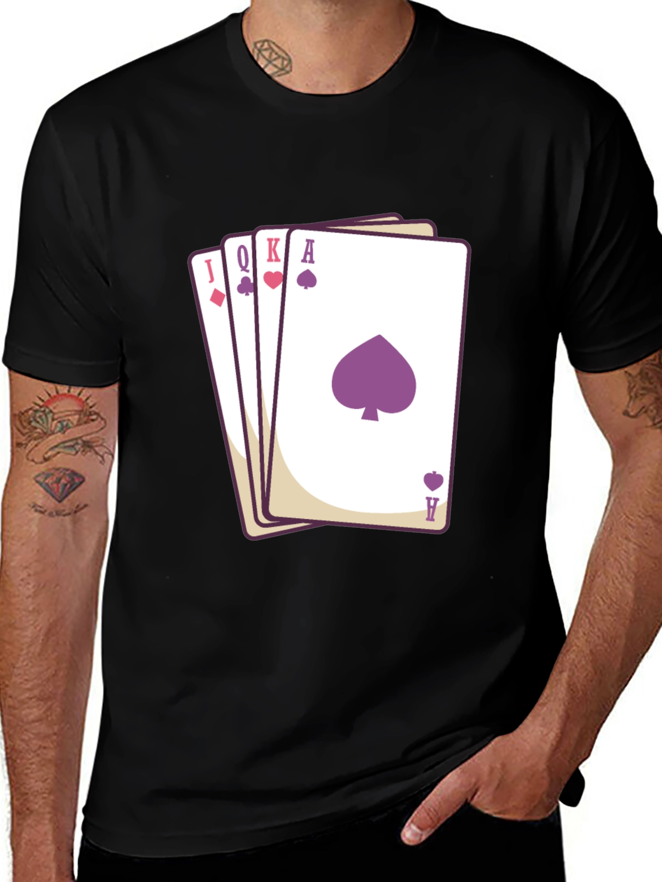 Poker Hand T-Shirt - Spade Heart Diamond