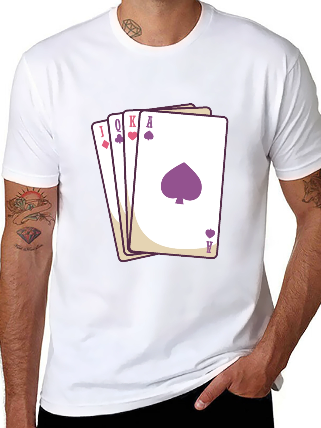 Poker Hand T-Shirt - Spade Heart Diamond