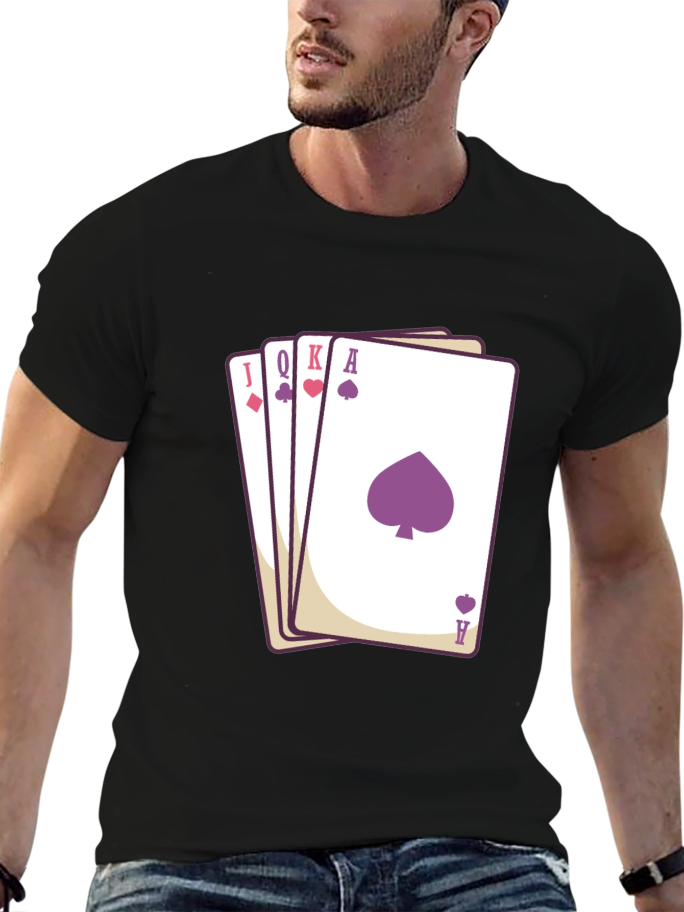 Poker Hand T-Shirt - Spade Heart Diamond